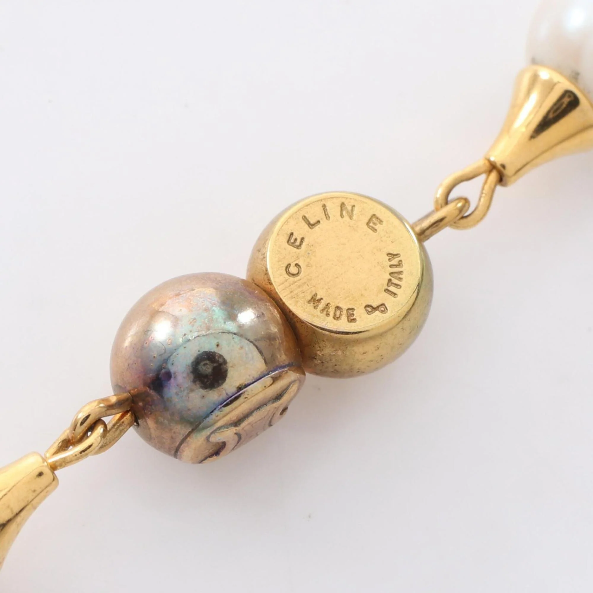 Pendant Necklace Gold Faux Pearl - Image 3