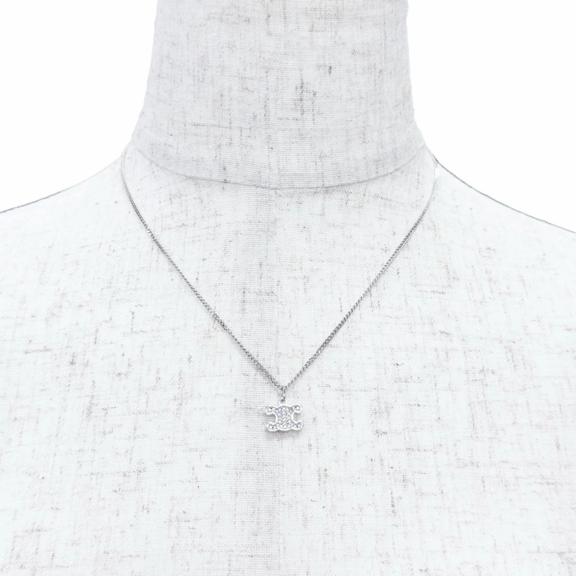 Pendant Necklace With Rhinestone Silver - Image 3