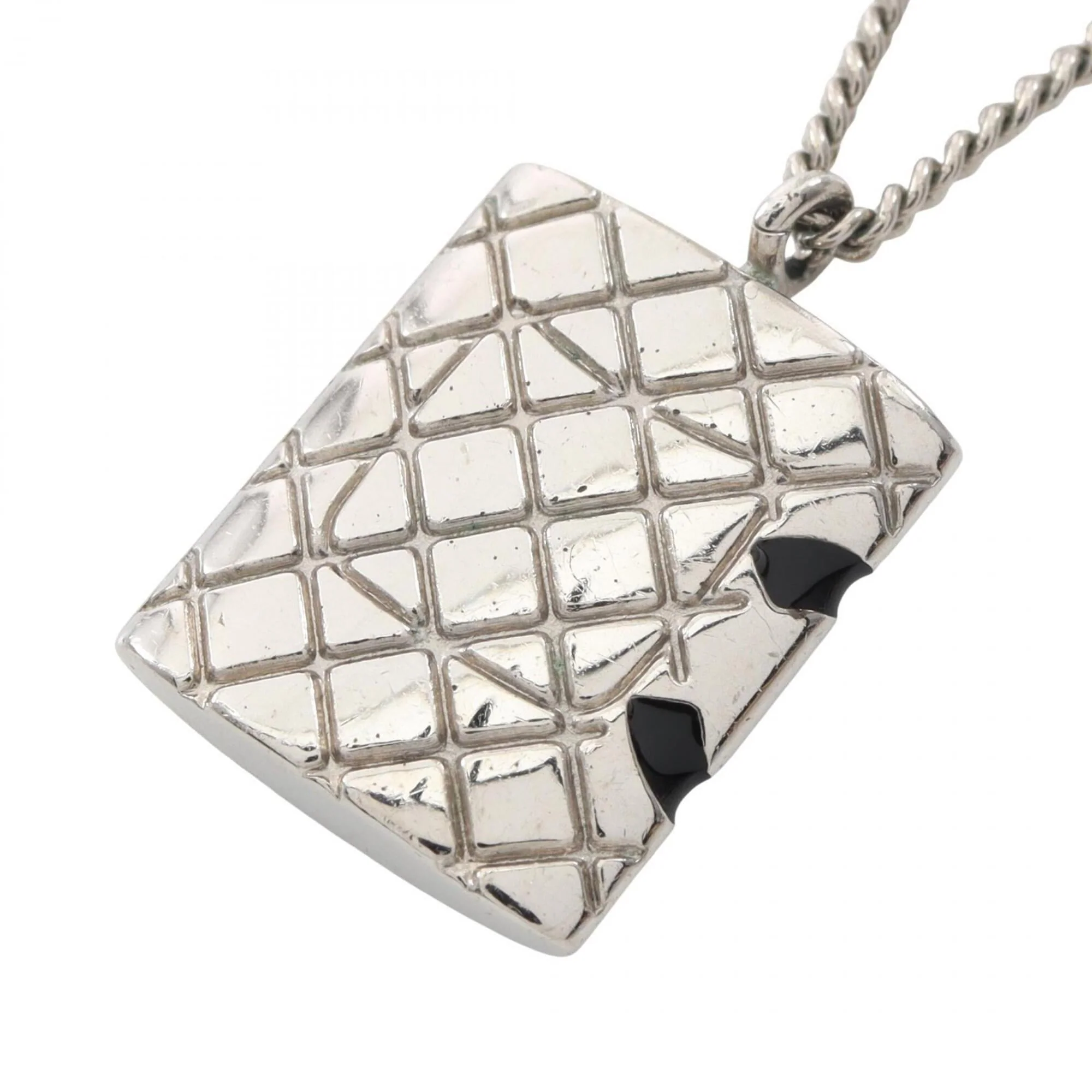Cambon Pendant Necklace Metal Silver and Black - Image 2