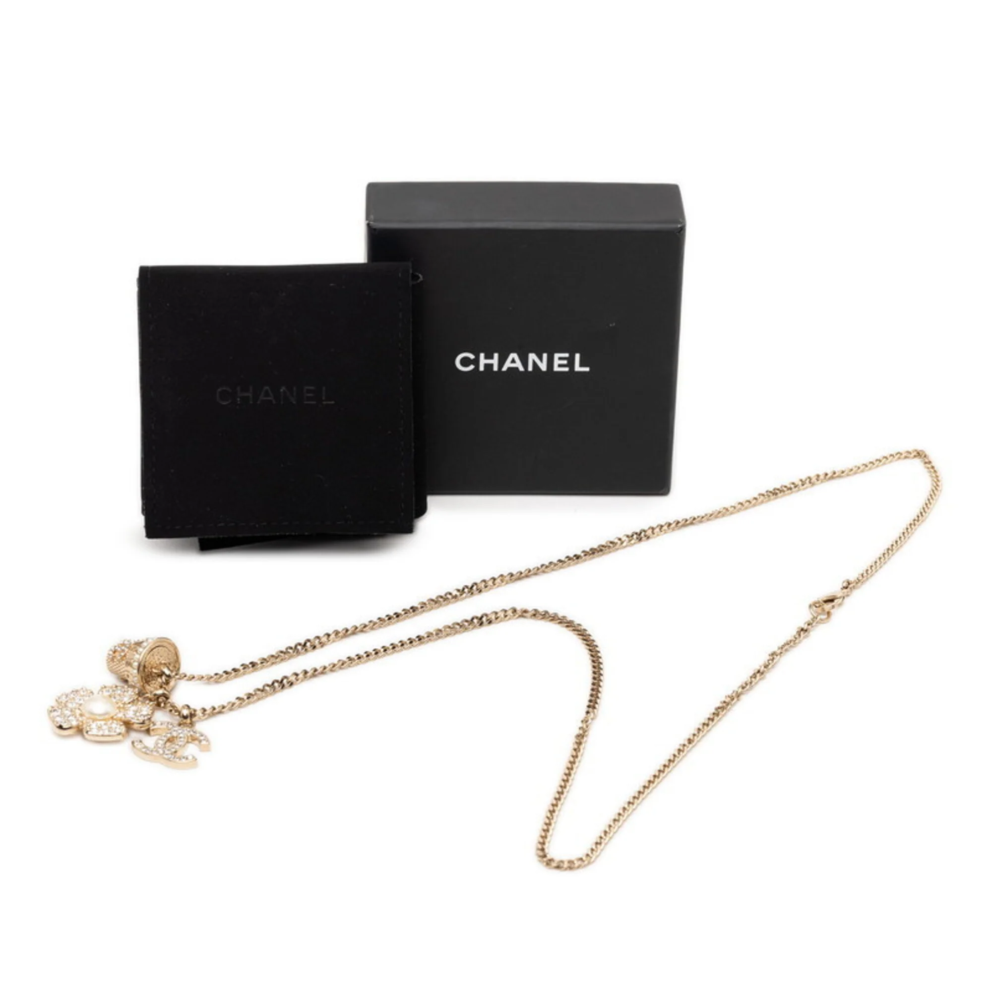 CC Logo Chain Flower Pendant Necklace Metal - Image 5