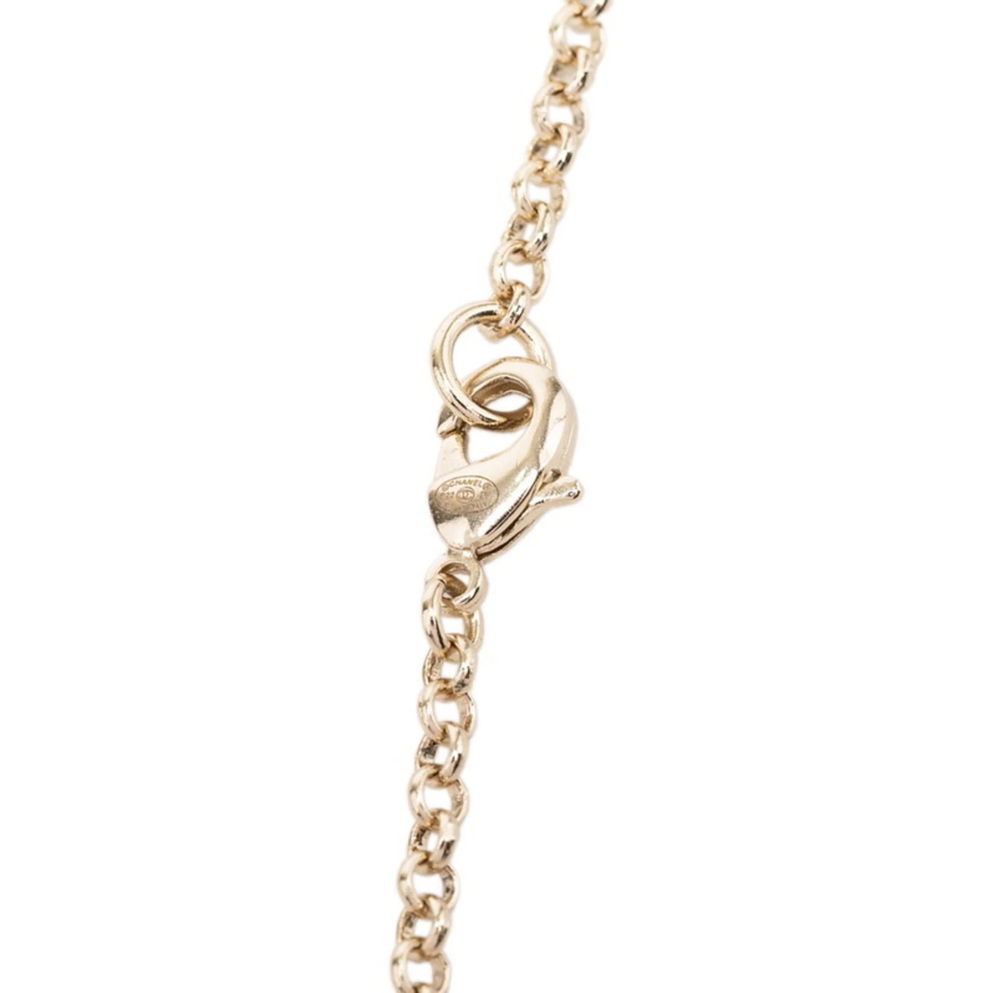 CC Logo Chain Heart Pendant Necklace Silver-Tone Metal - Image 3