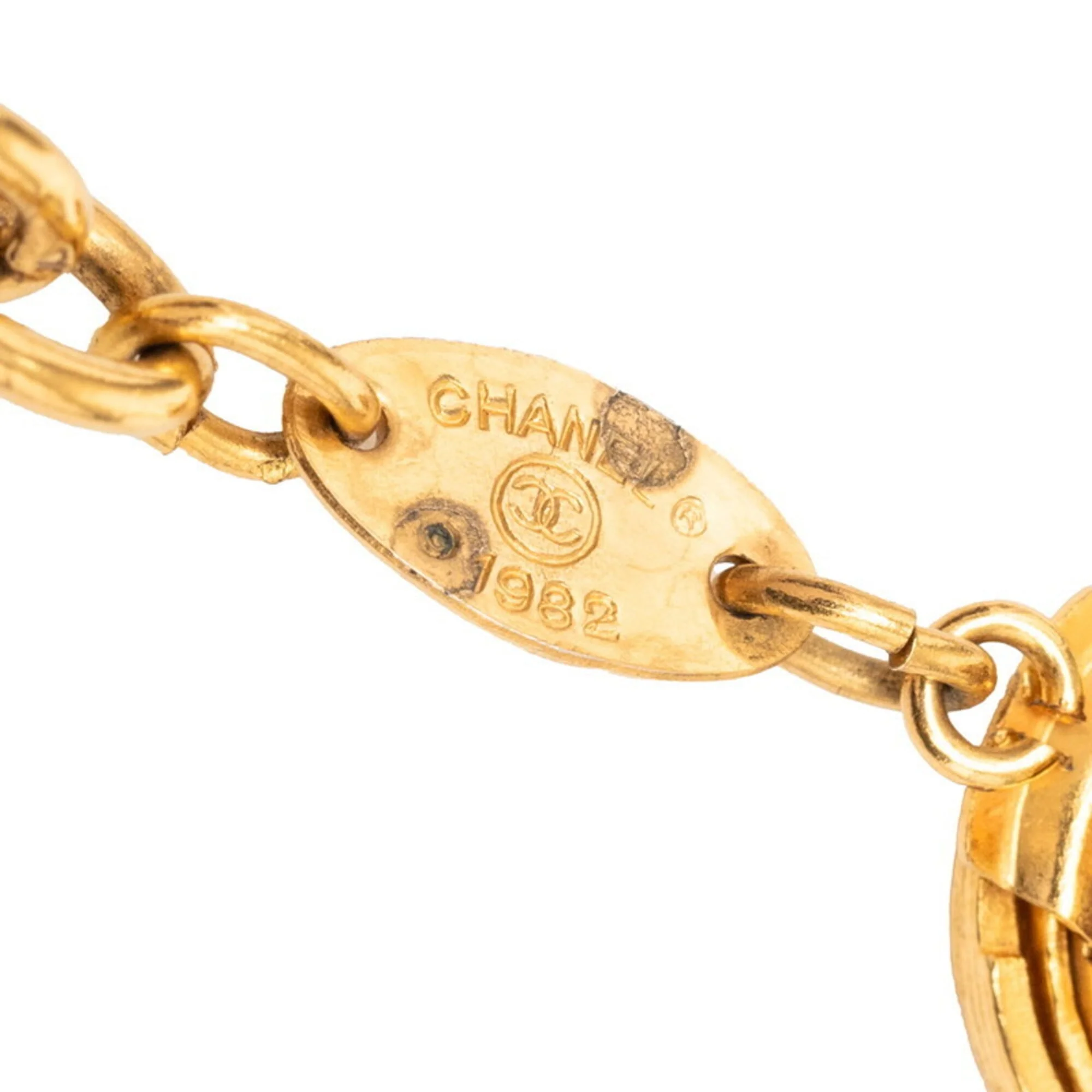 CC Logo Chain Pendant Necklace Gold-Tone Metal - Image 4