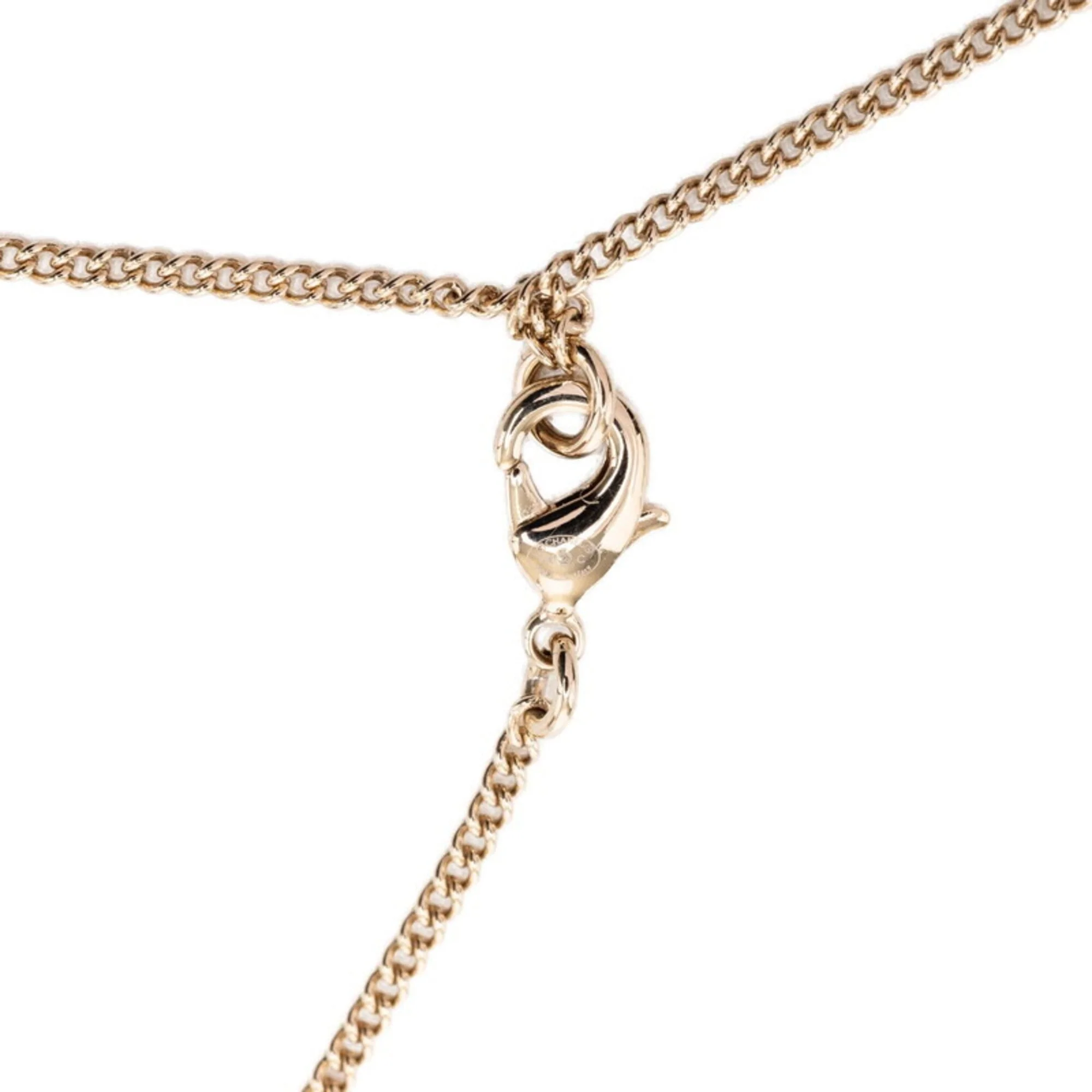 CC Logo Chain Pendant Necklace Gold-Tone Metal - Image 3
