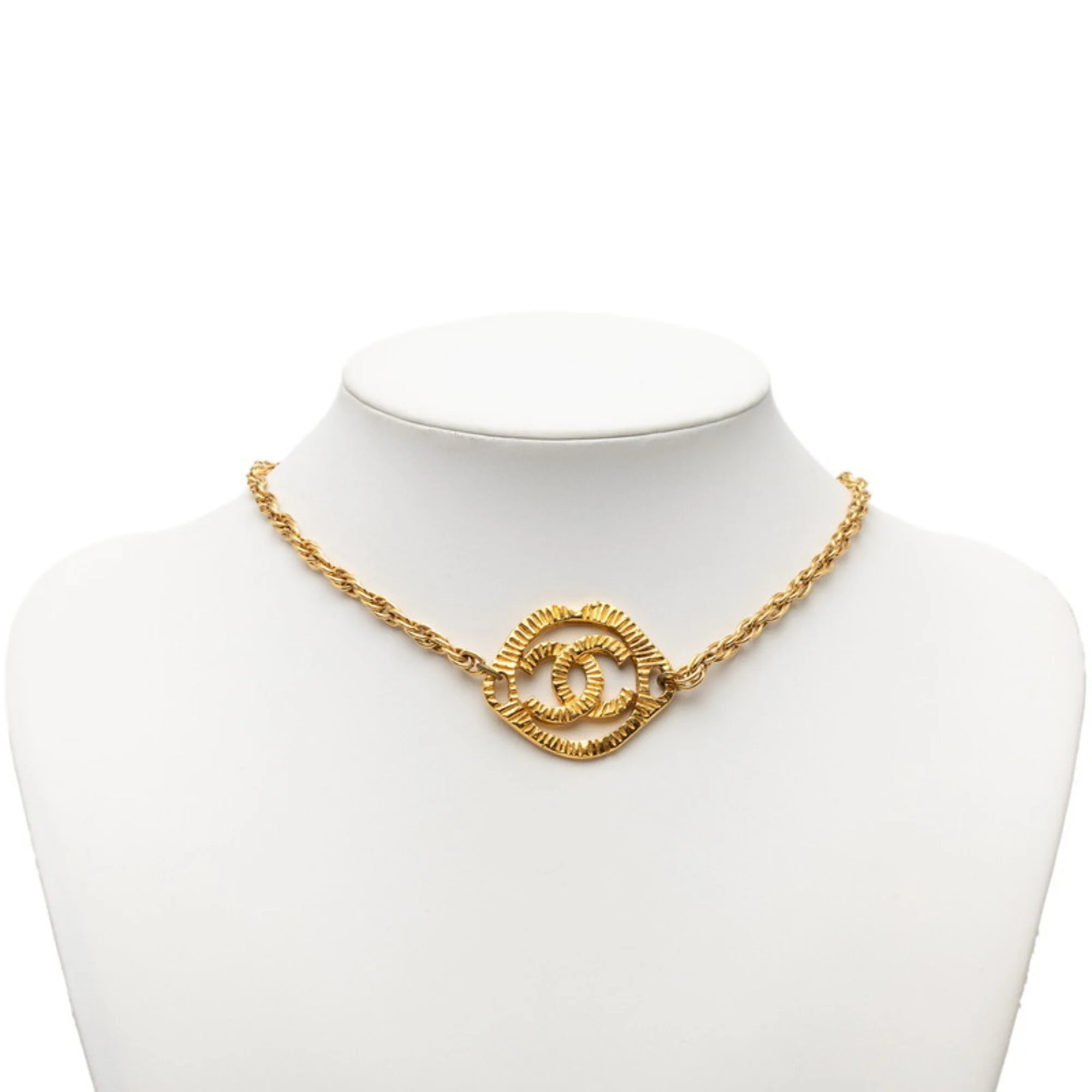 CC Logo Chain Pendant Necklace Metal - Image 8
