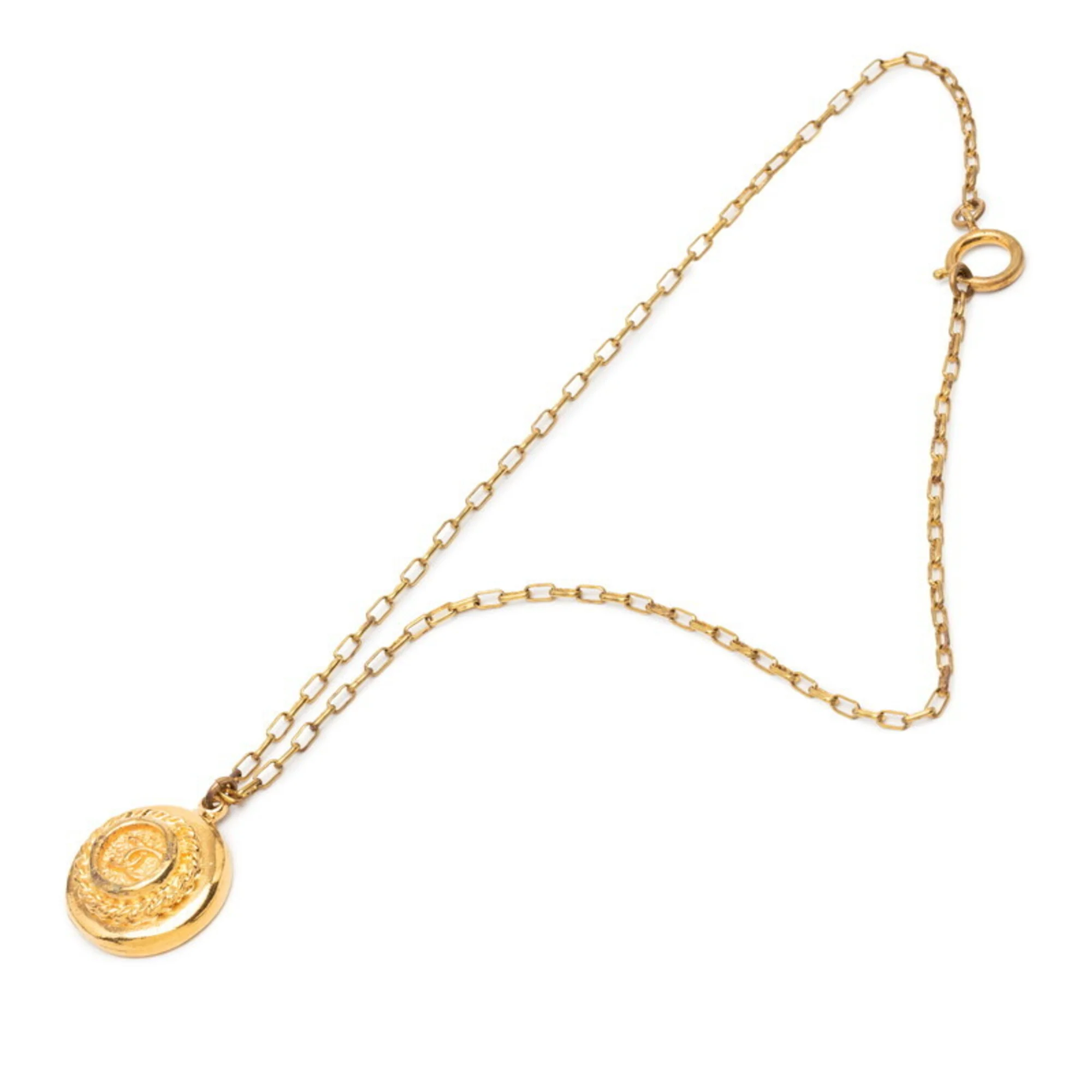 CC Logo Chain Pendant Necklace Metal - Image 3