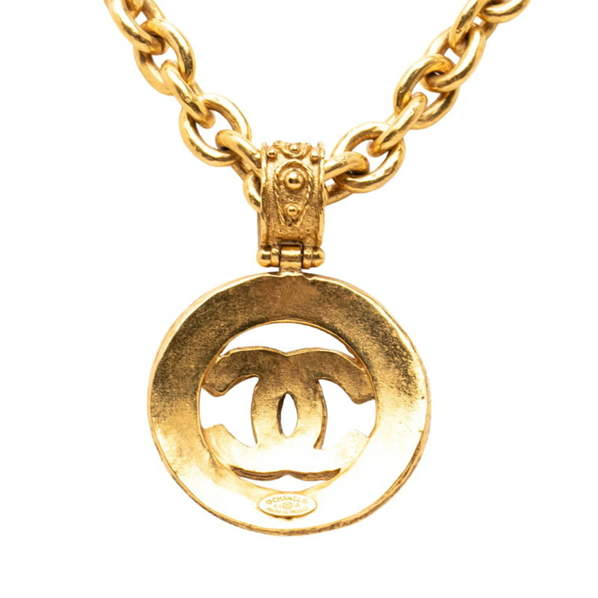 CC Logo Chain Pendant Necklace Metal - Image 3