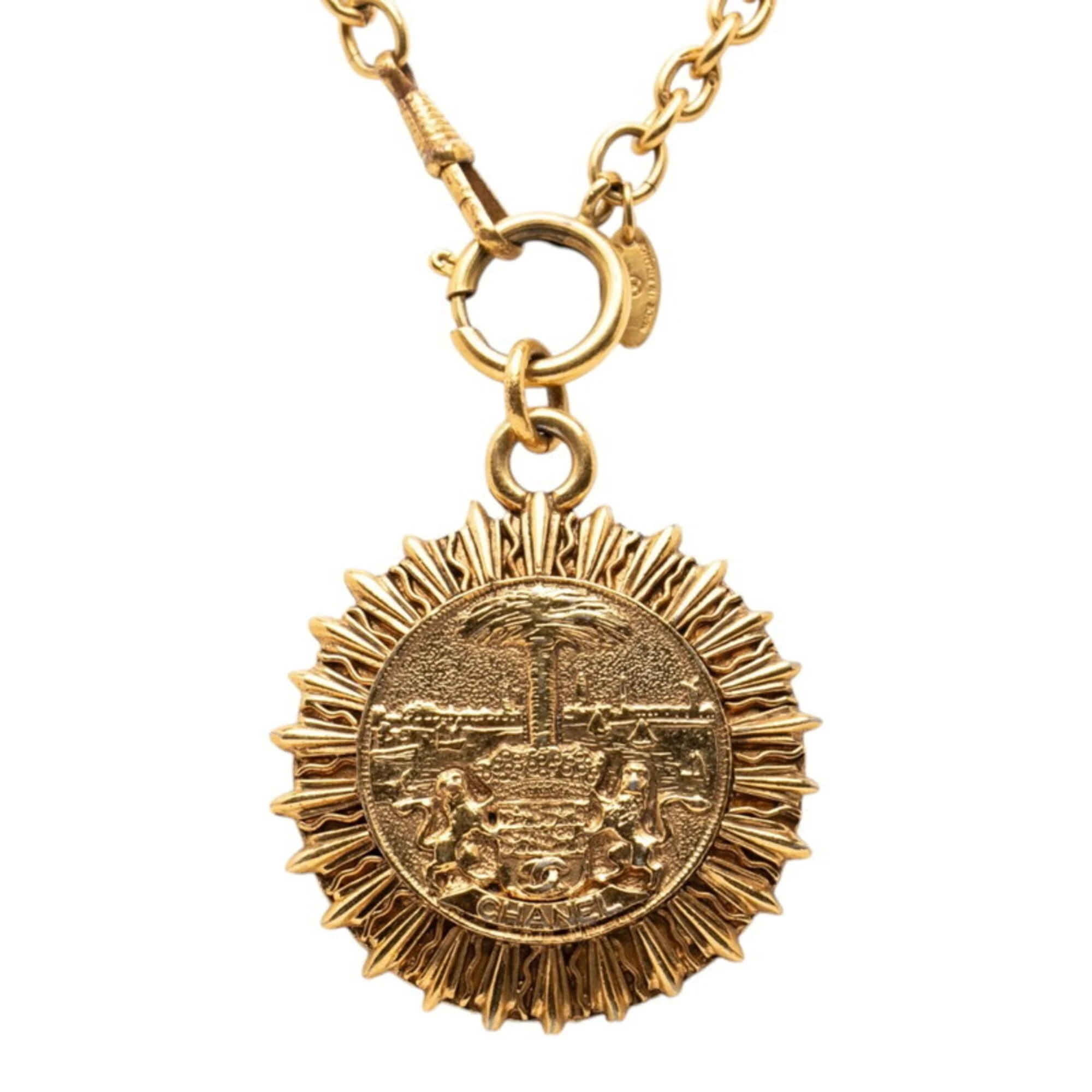 CC Logo Chain Pendant Necklace Metal