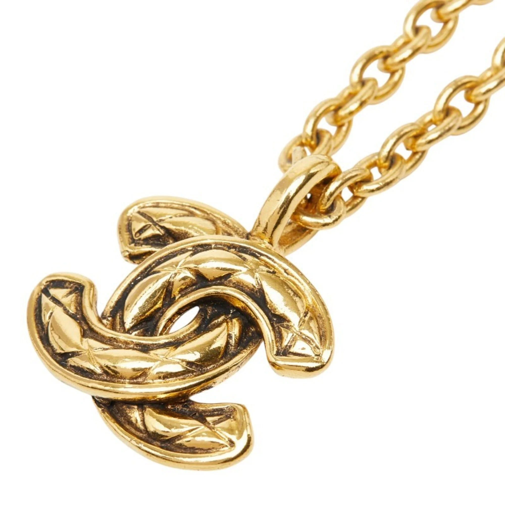 CC Logo Chain Pendant Necklace Metal