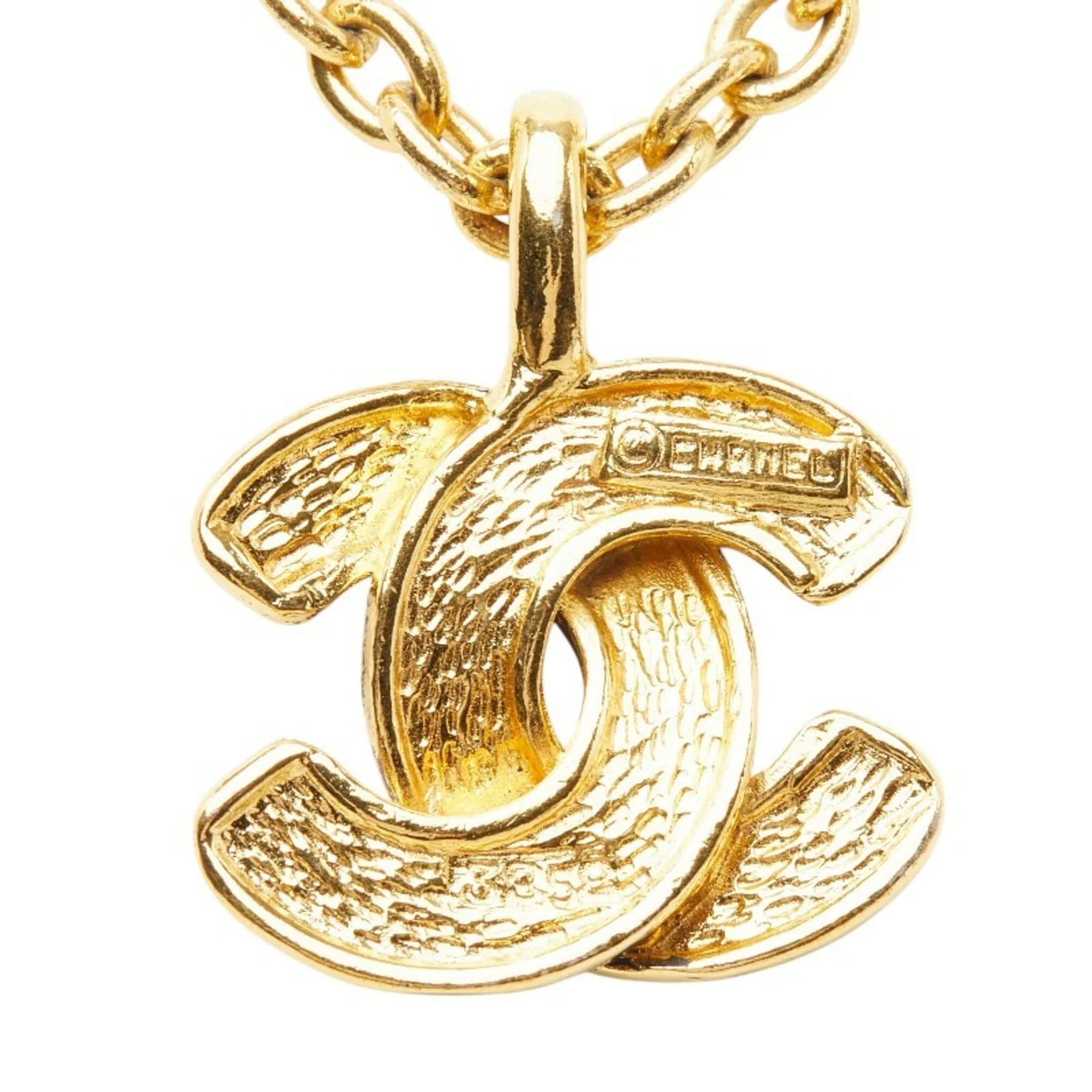 CC Logo Chain Pendant Necklace Metal - Image 3