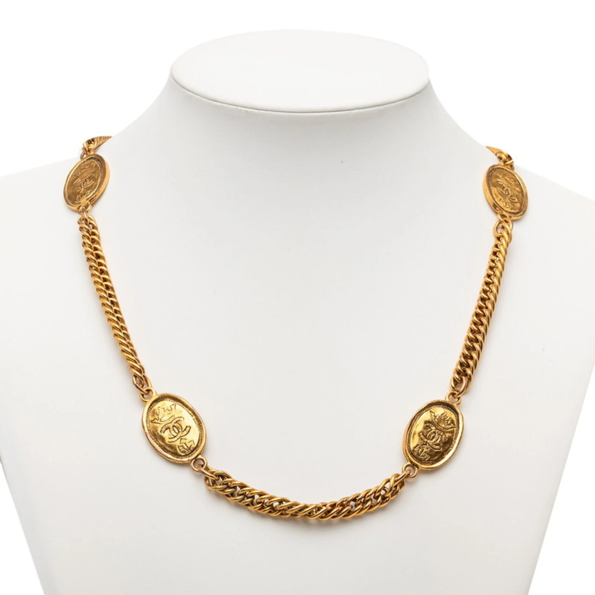 CC Logo Chain Pendant Necklace Metal