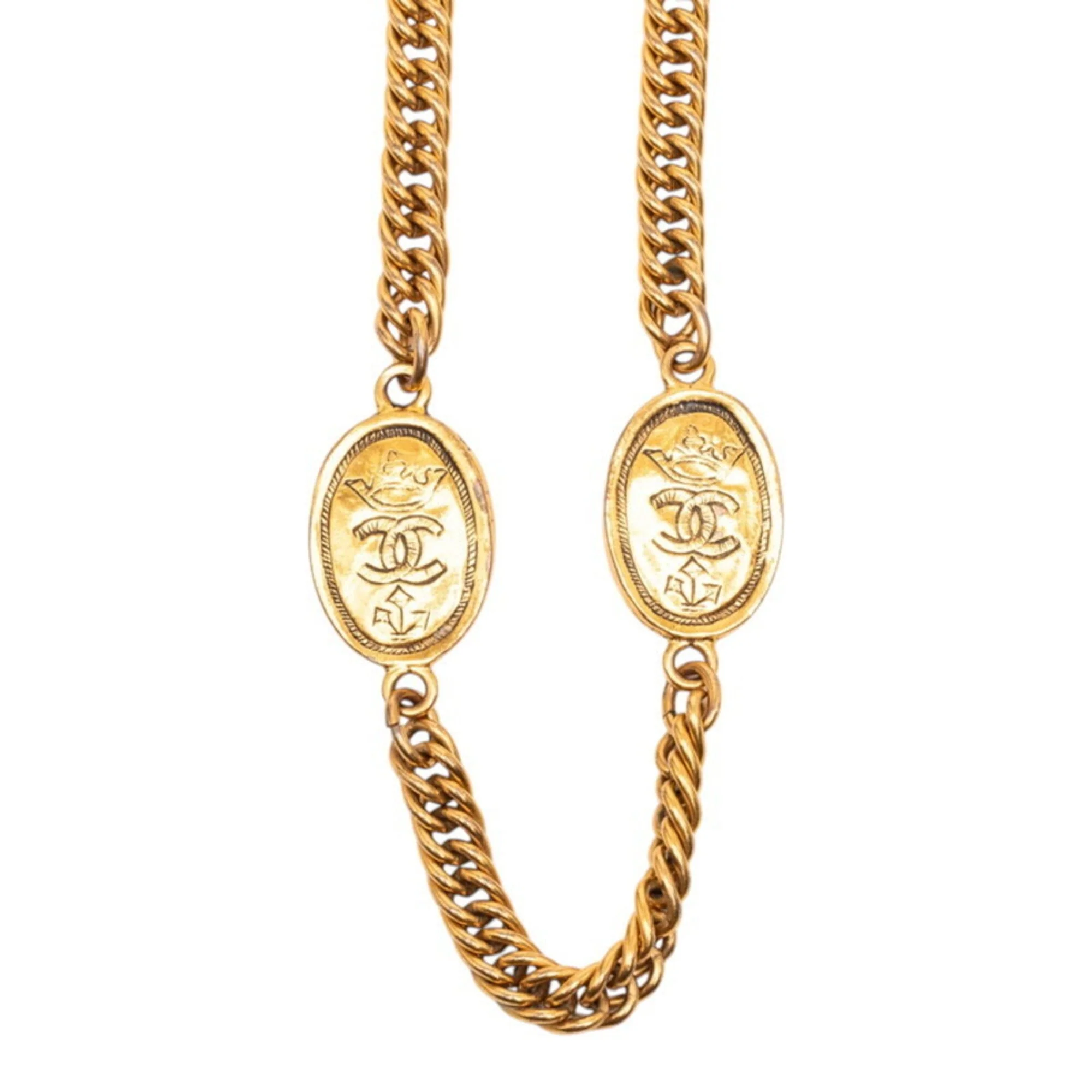CC Logo Chain Pendant Necklace Metal - Image 3