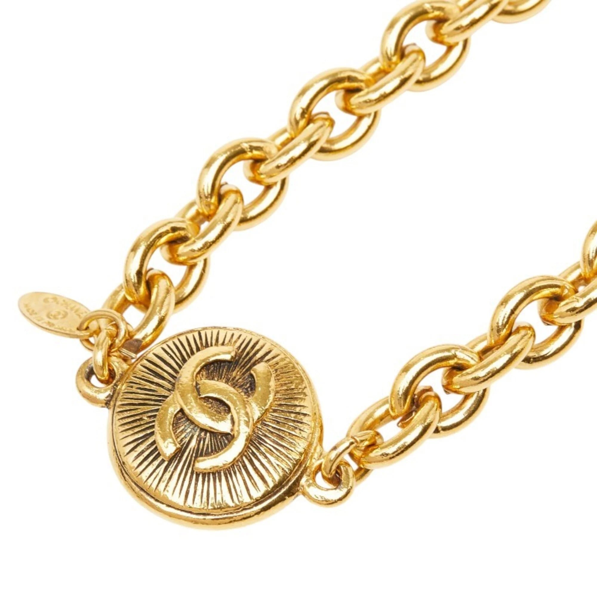 CC Logo Chain Pendant Necklace Metal