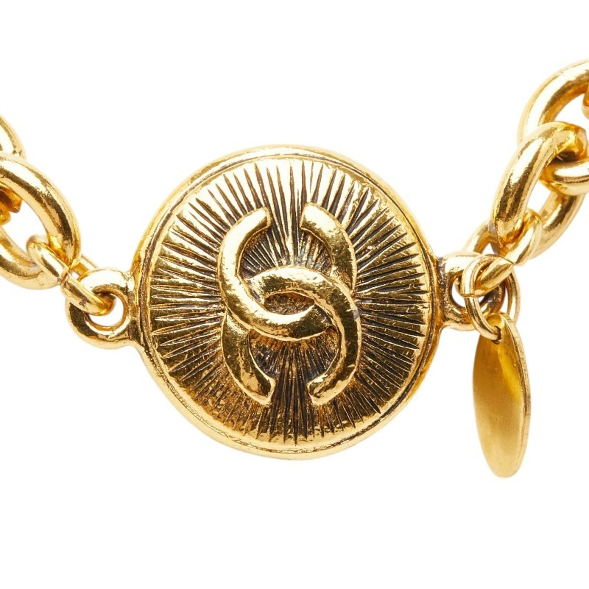 CC Logo Chain Pendant Necklace Metal - Image 3