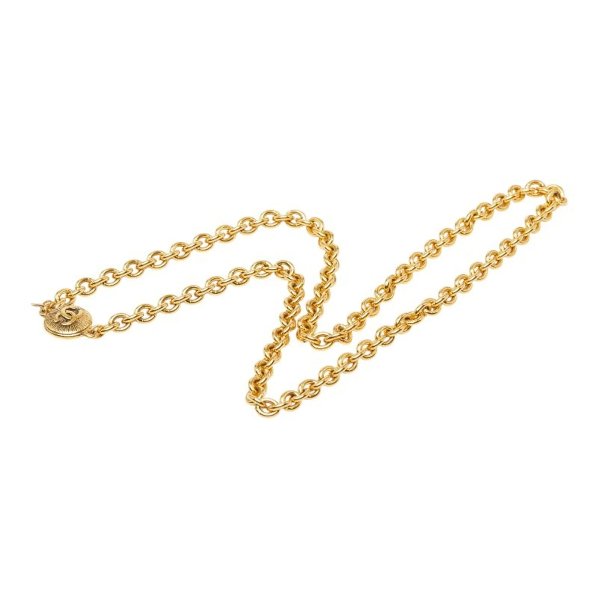 CC Logo Chain Pendant Necklace Metal - Image 4