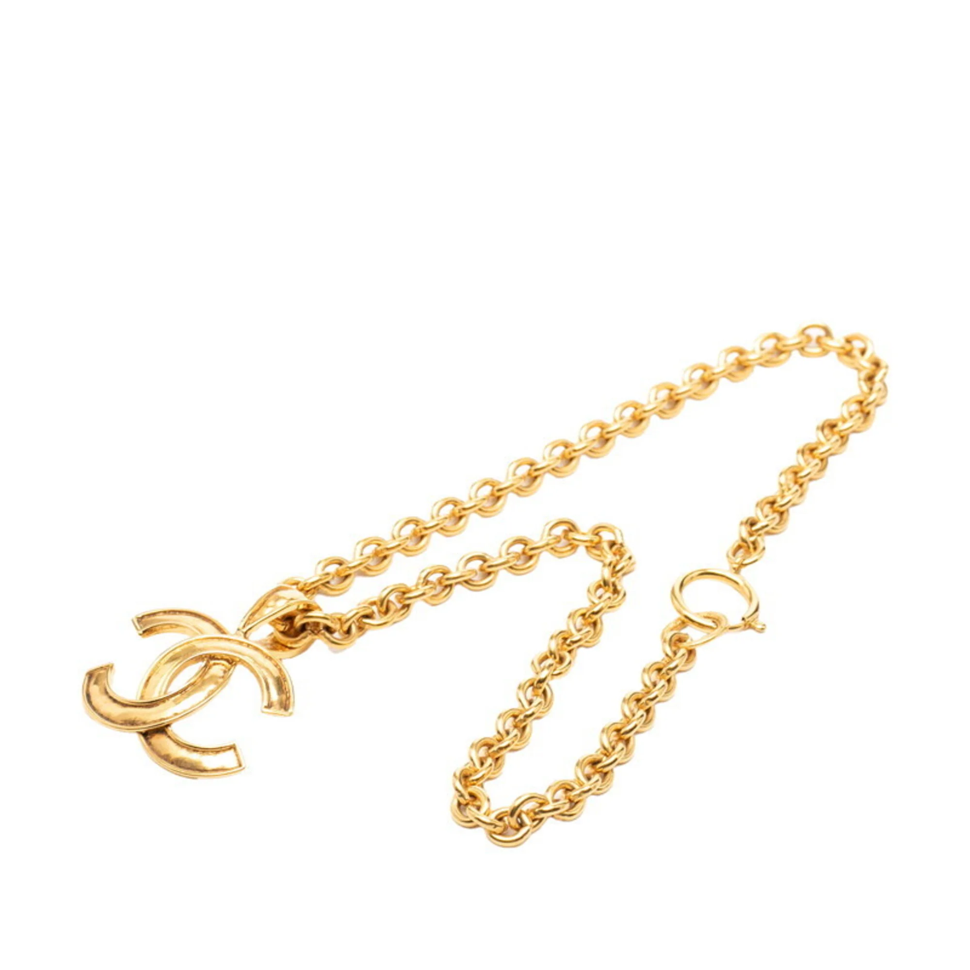 CC Logo Chain Pendant Necklace Metal - Image 3