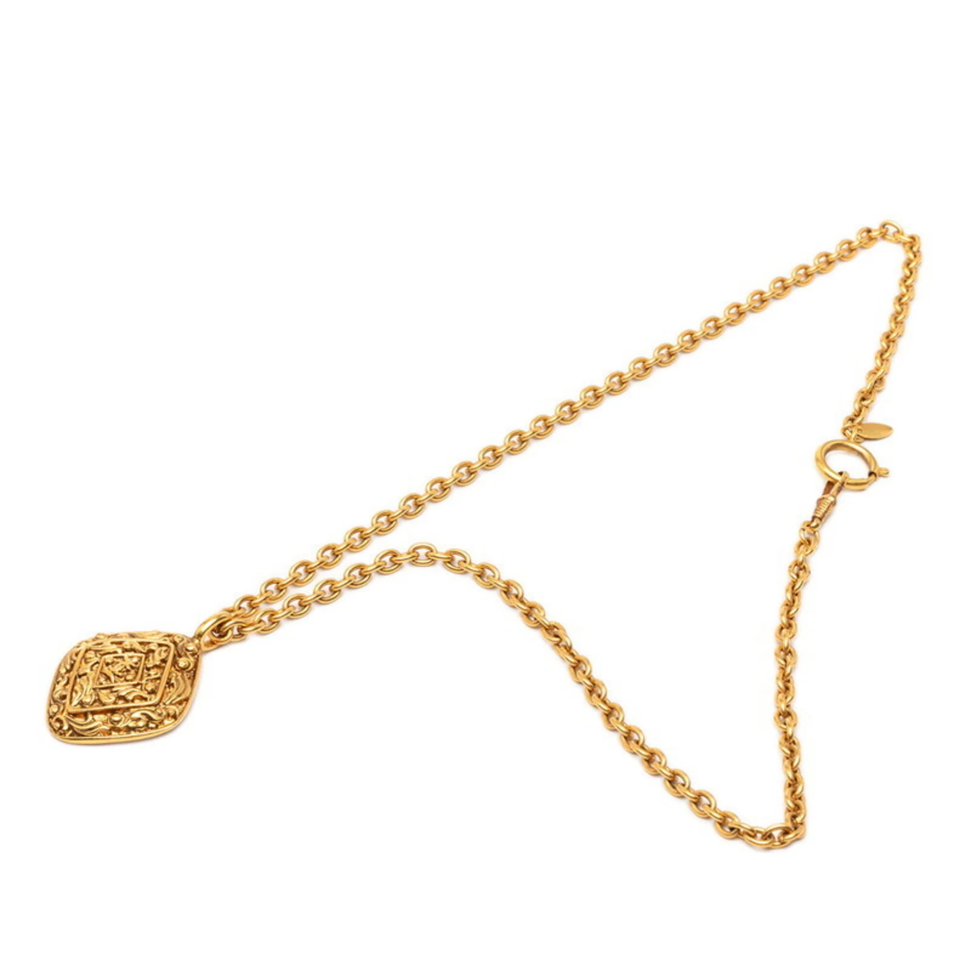 CC Logo Chain Pendant Necklace Metal - Image 3