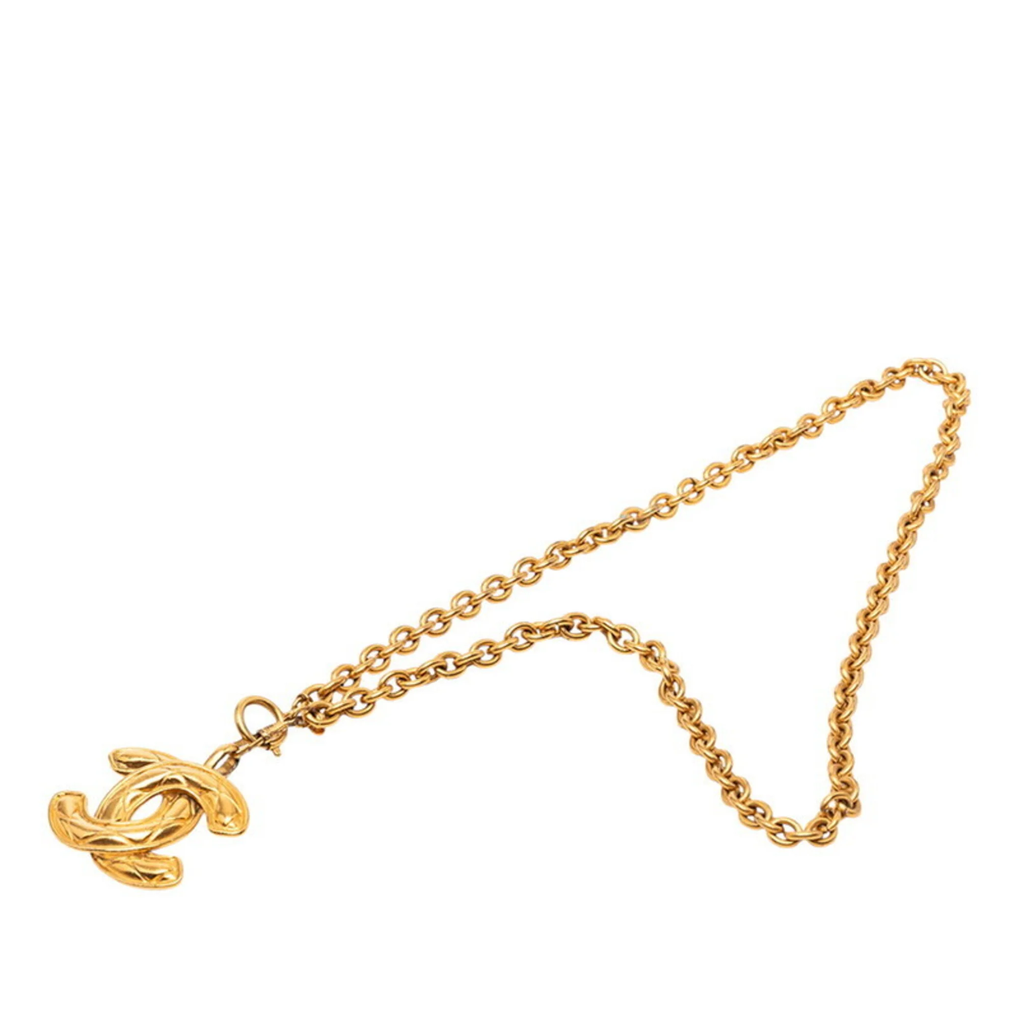 CC Logo Chain Pendant Necklace Metal - Image 3