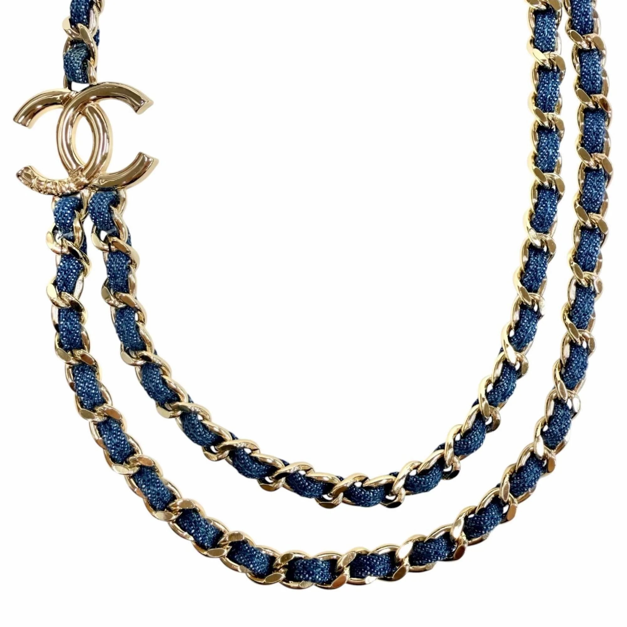 CC Logo Chain Pendant Necklace Metal