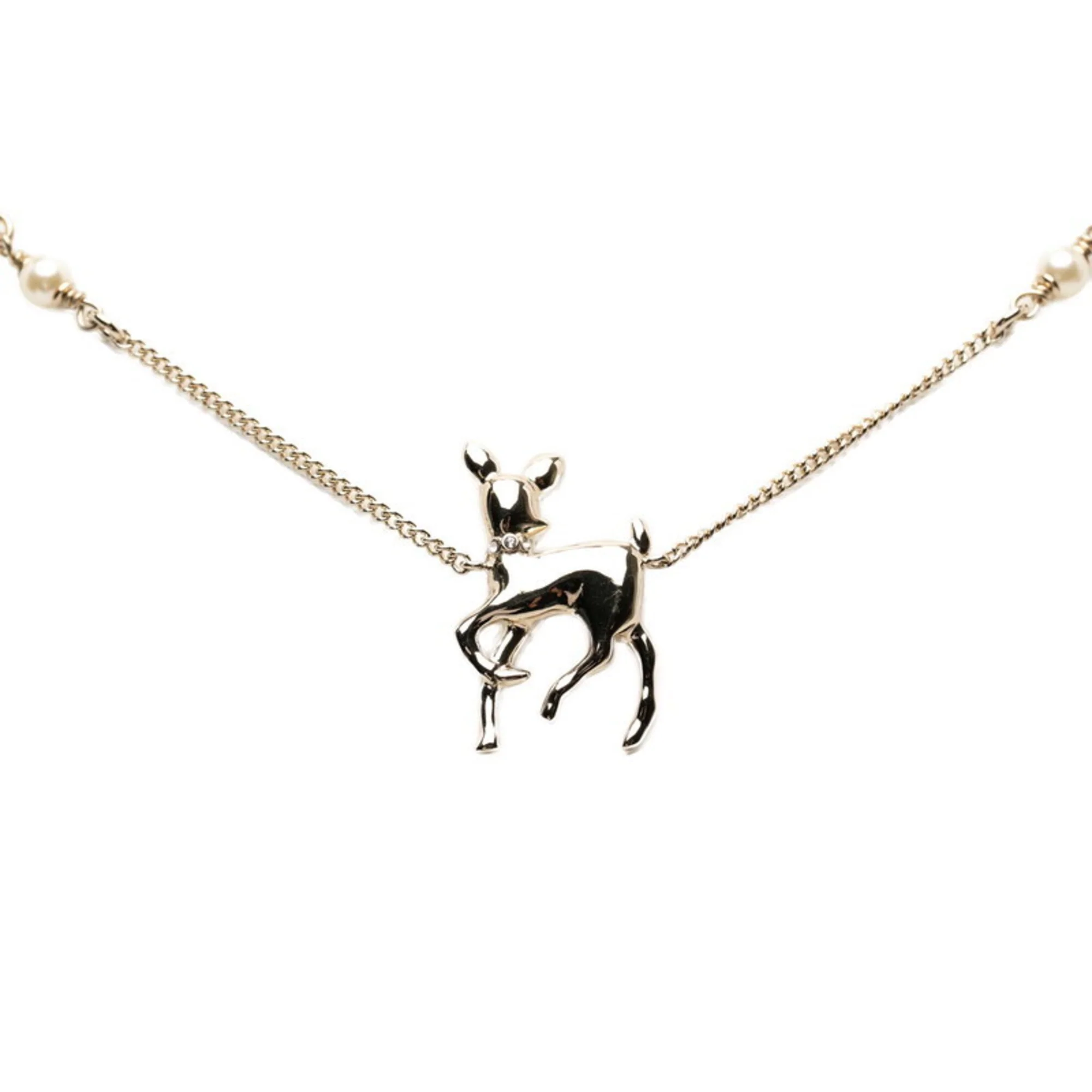 CC Logo Chain Pendant Necklace Silver-Tone Metal - Image 3