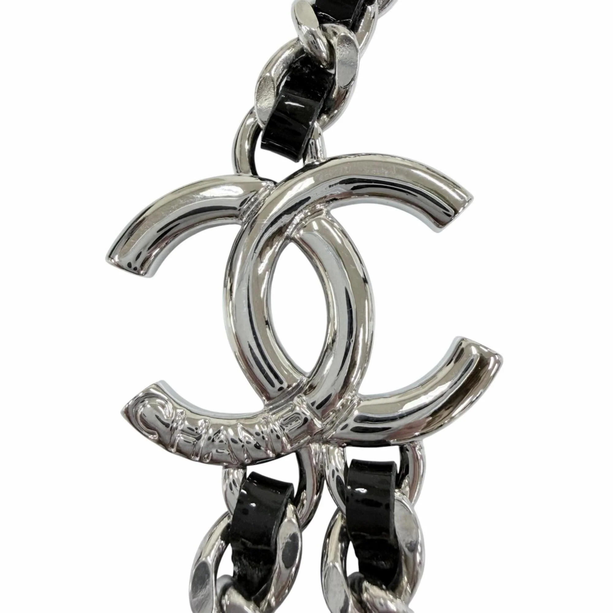 CC Logo Chain Pendant Necklace Sterling Silver - Image 3