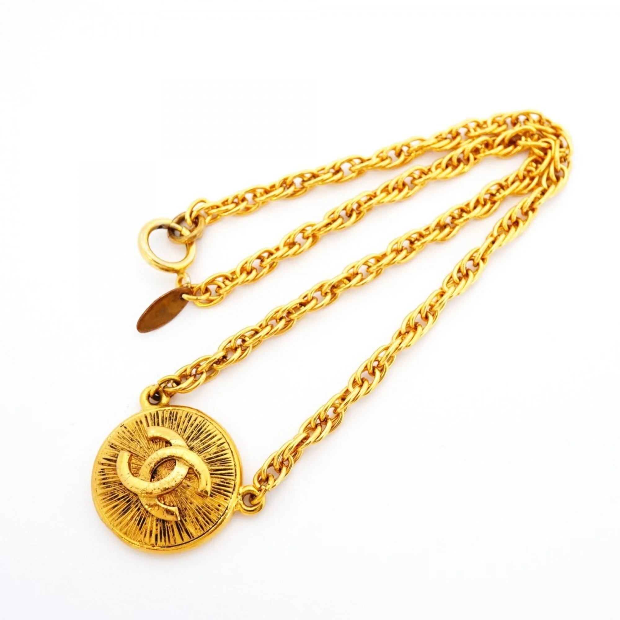 CC Logo Circle Pendant Necklace Metal - Image 3