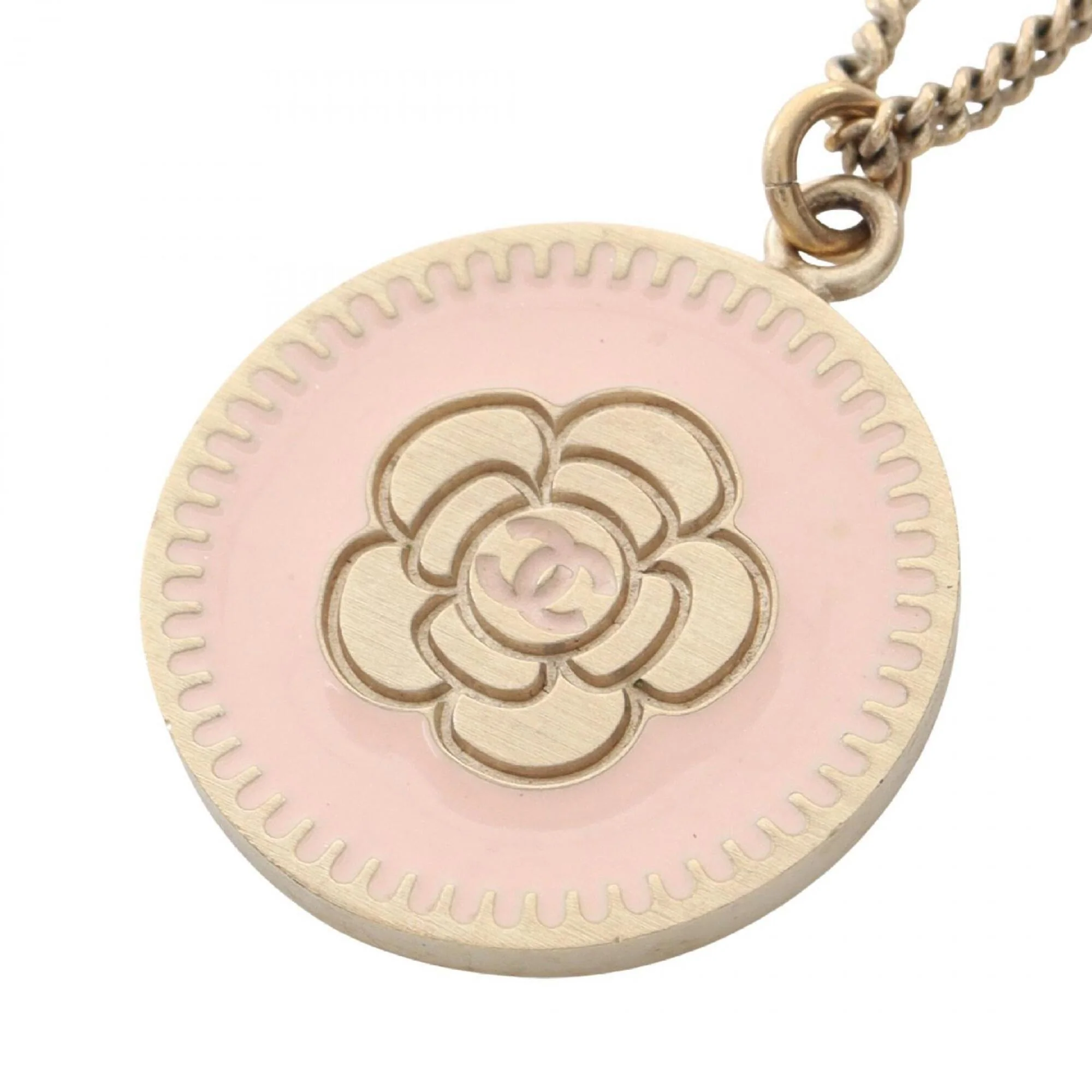 CC Logo Circle Pendant Necklace Metal