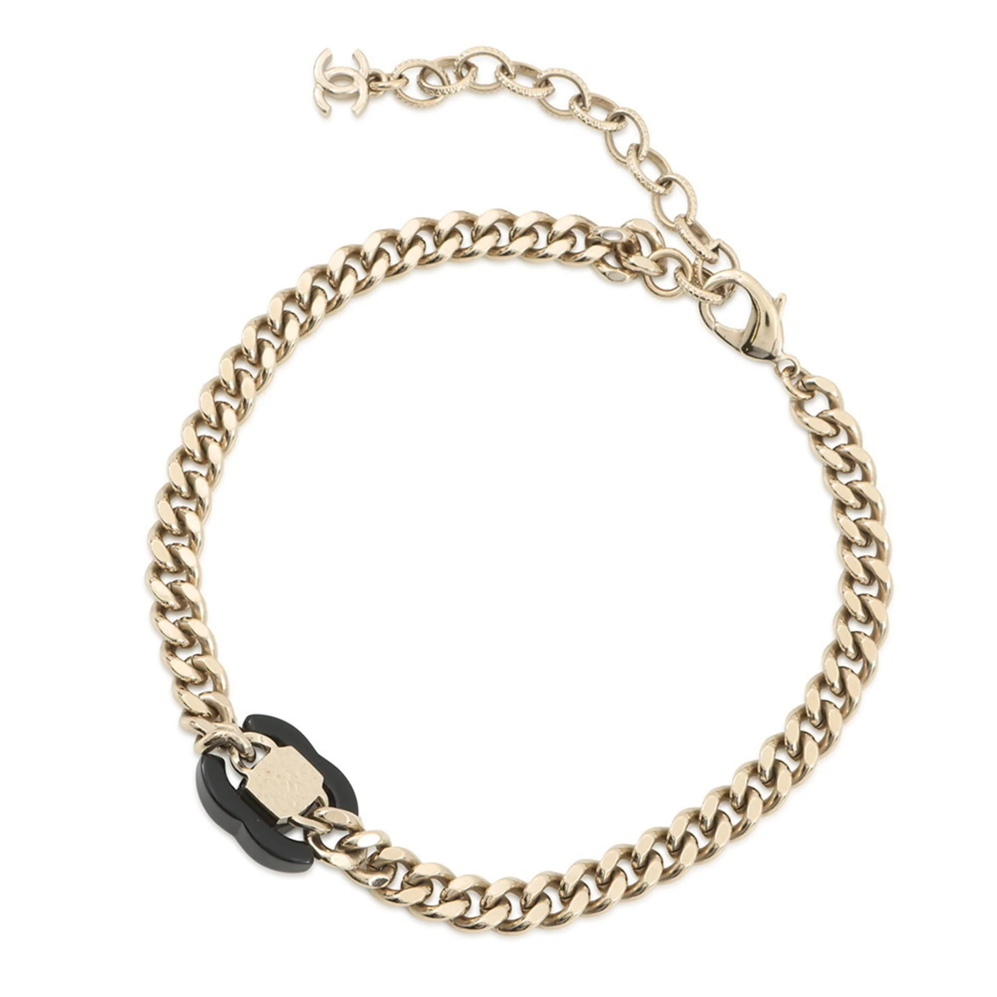 CC Logo Lock Pendant Necklace Metal - Image 3
