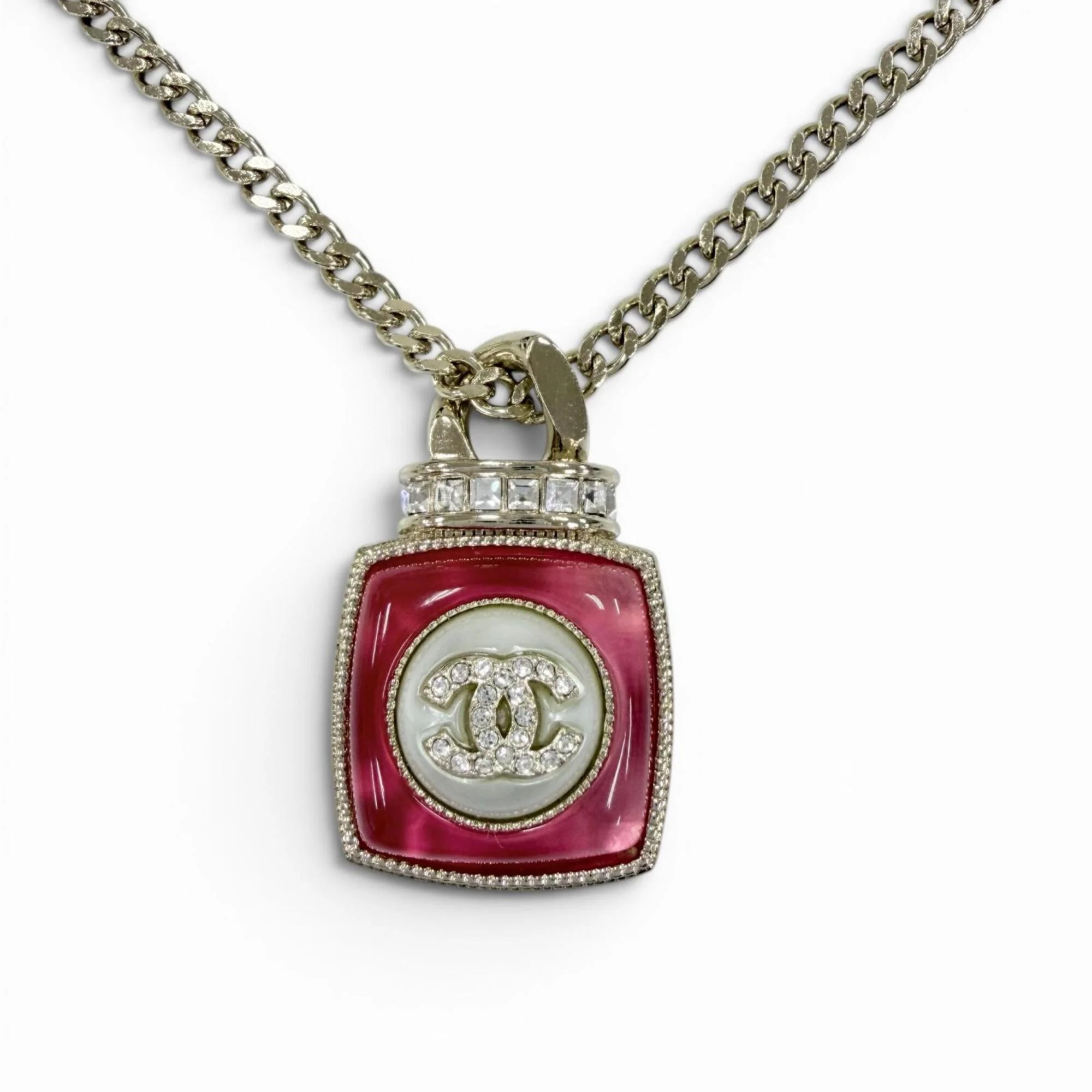 CC Logo Pendant Necklace Gold-Tone Metal