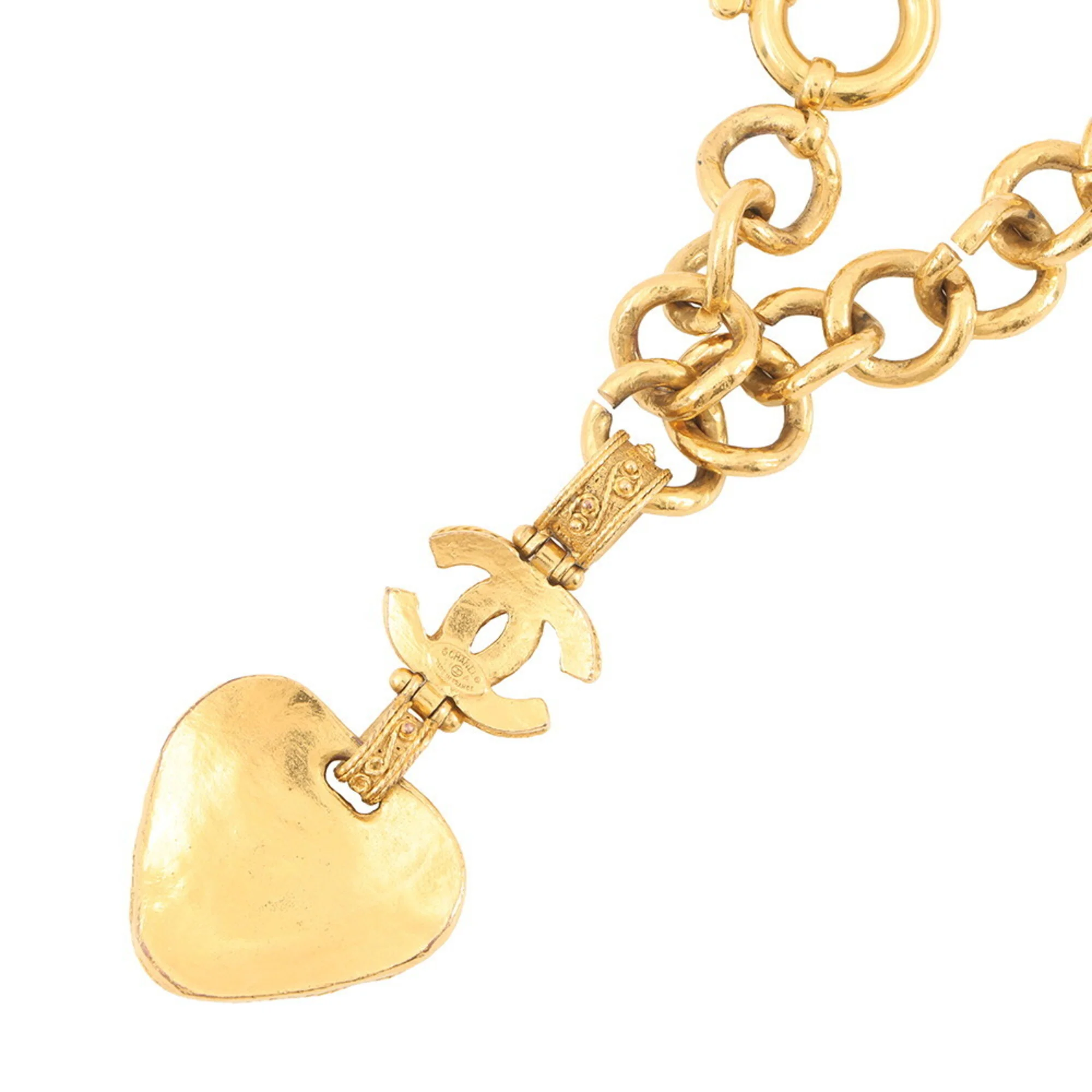 CC Logo Pendant Necklace Gold-Tone Metal - Image 3