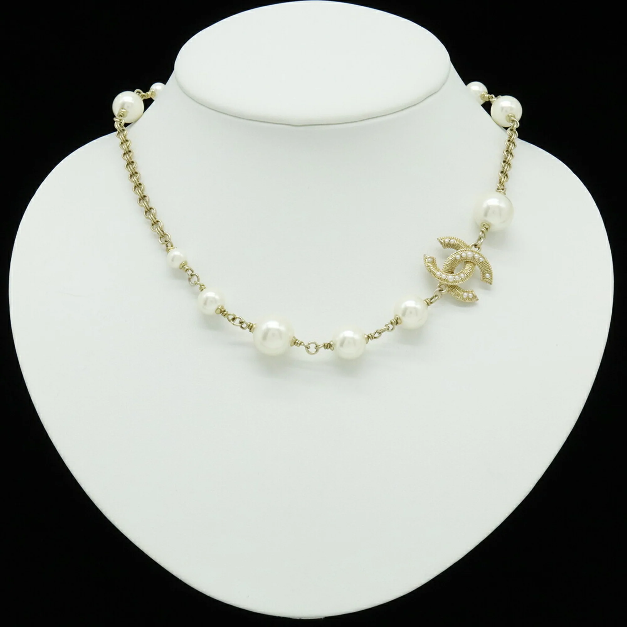 CC Logo Pendant Necklace Gold-Tone Metal - Image 7