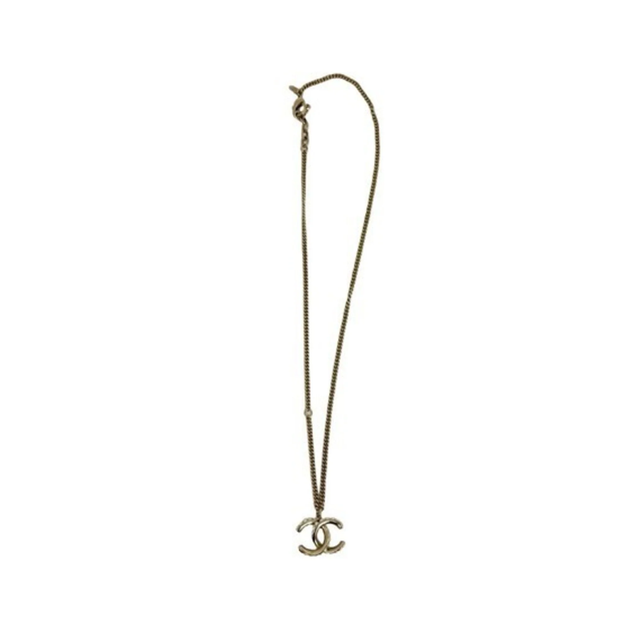 CC Logo Pendant Necklace Gold-Tone Metal - Image 4