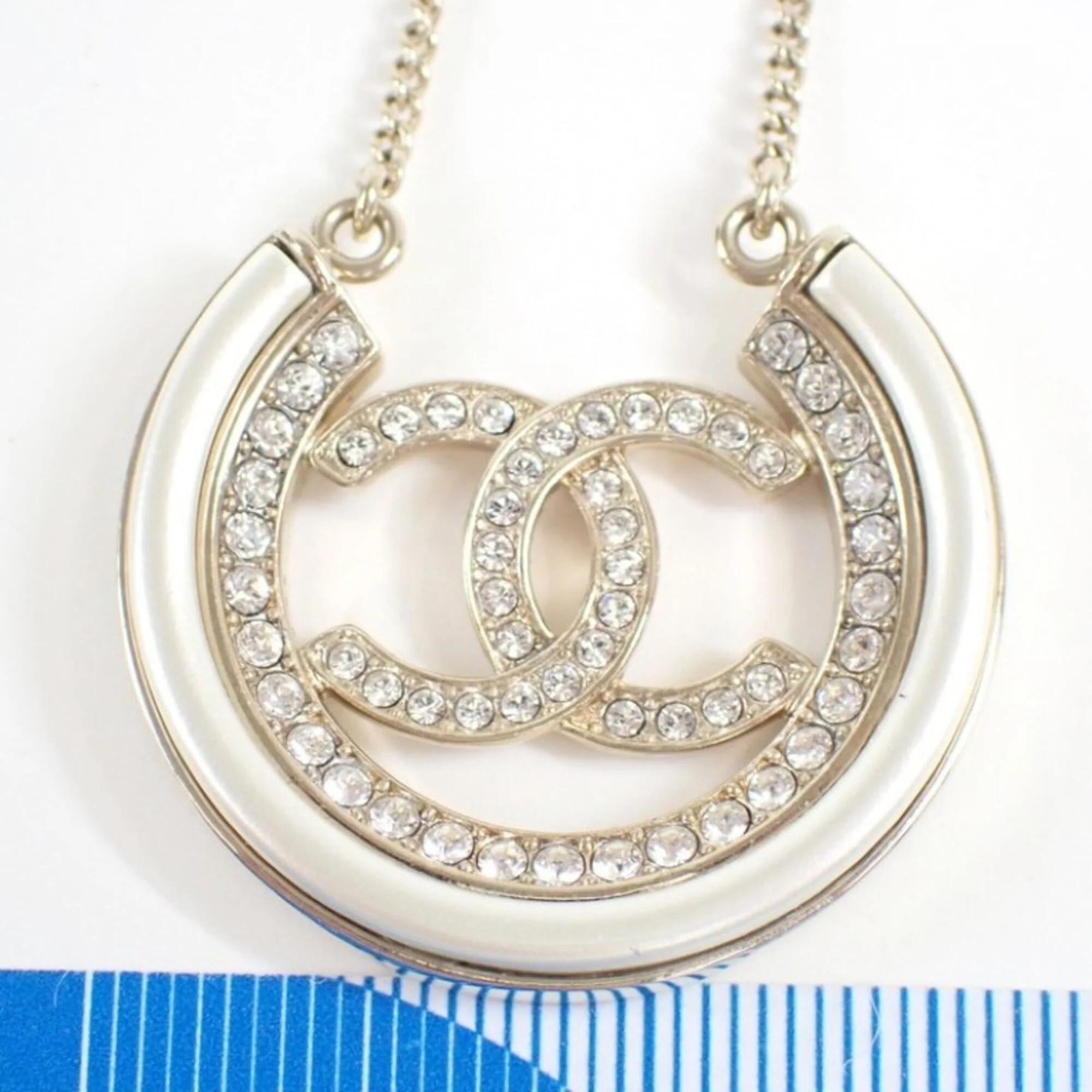 CC Logo Pendant Necklace Gold-Tone Metal - Image 2