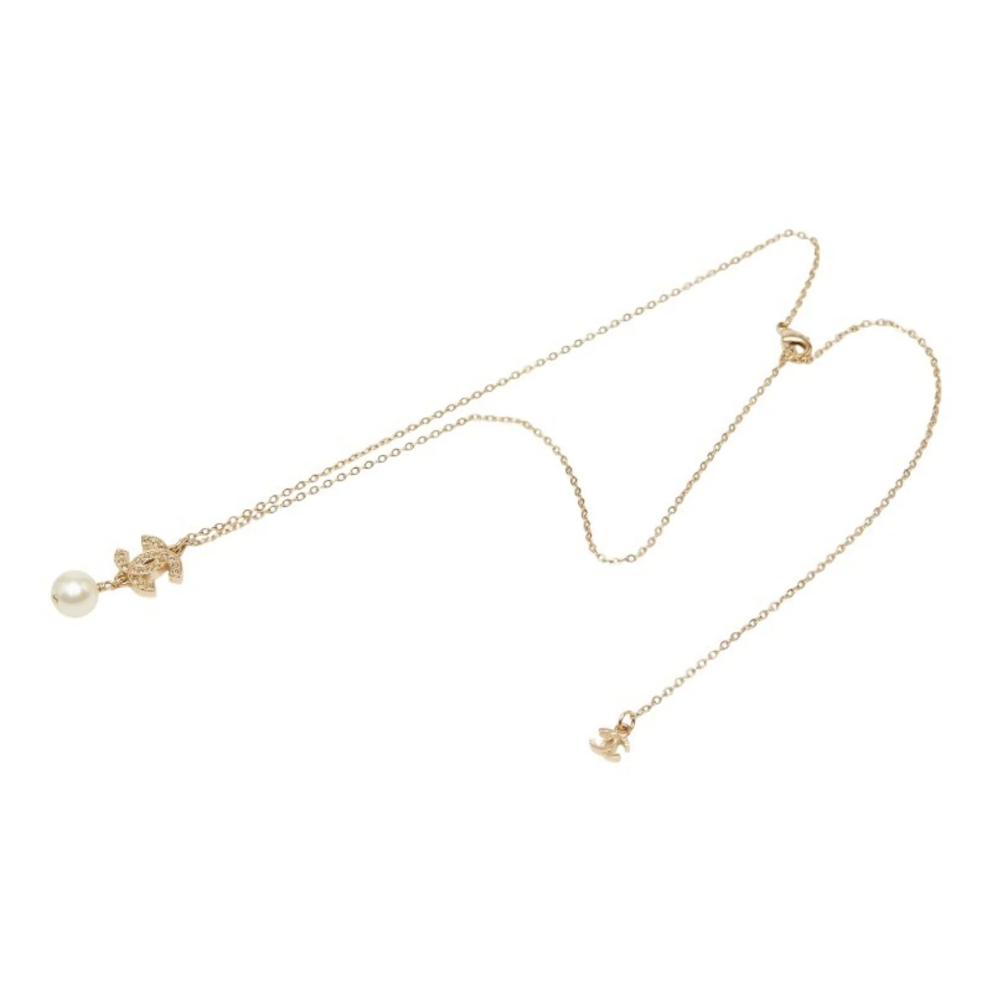 CC Logo Pendant Necklace Gold-Tone Metal - Image 4