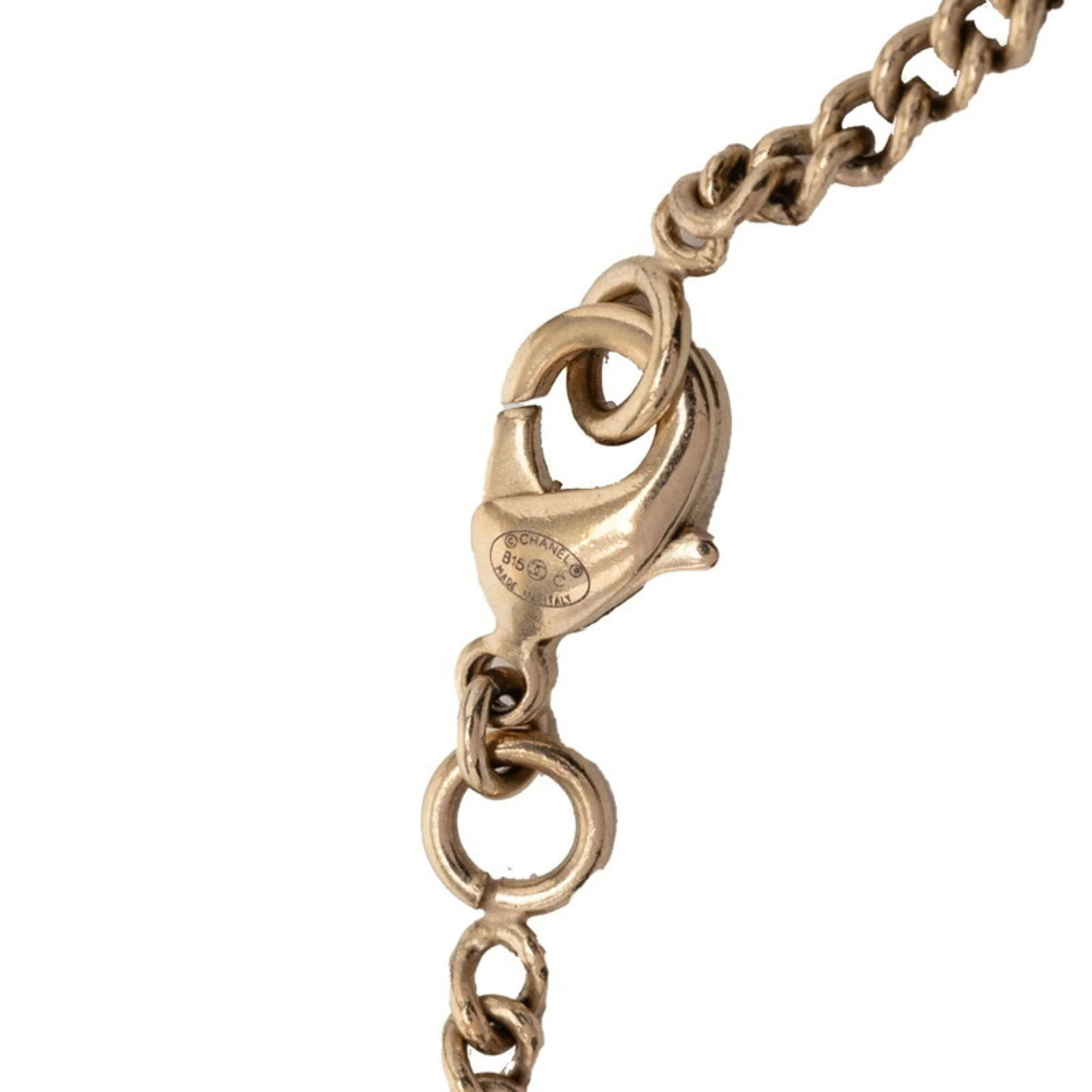 CC Logo Pendant Necklace Gold-Tone Metal - Image 5