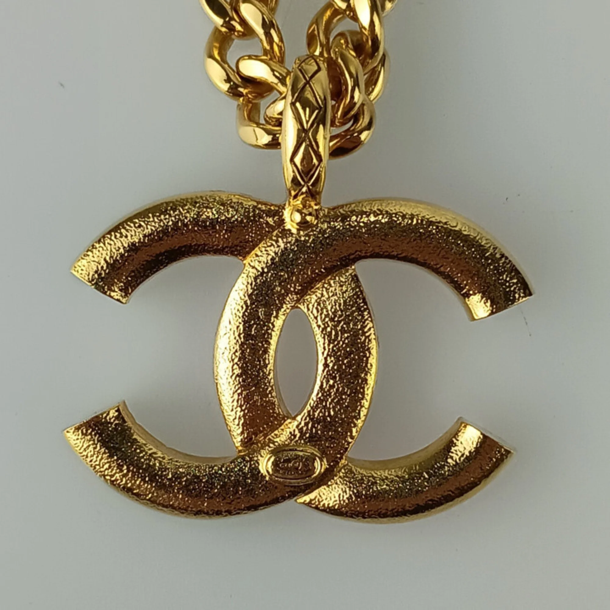 CC Logo Pendant Necklace Gold-Tone Metal - Image 4
