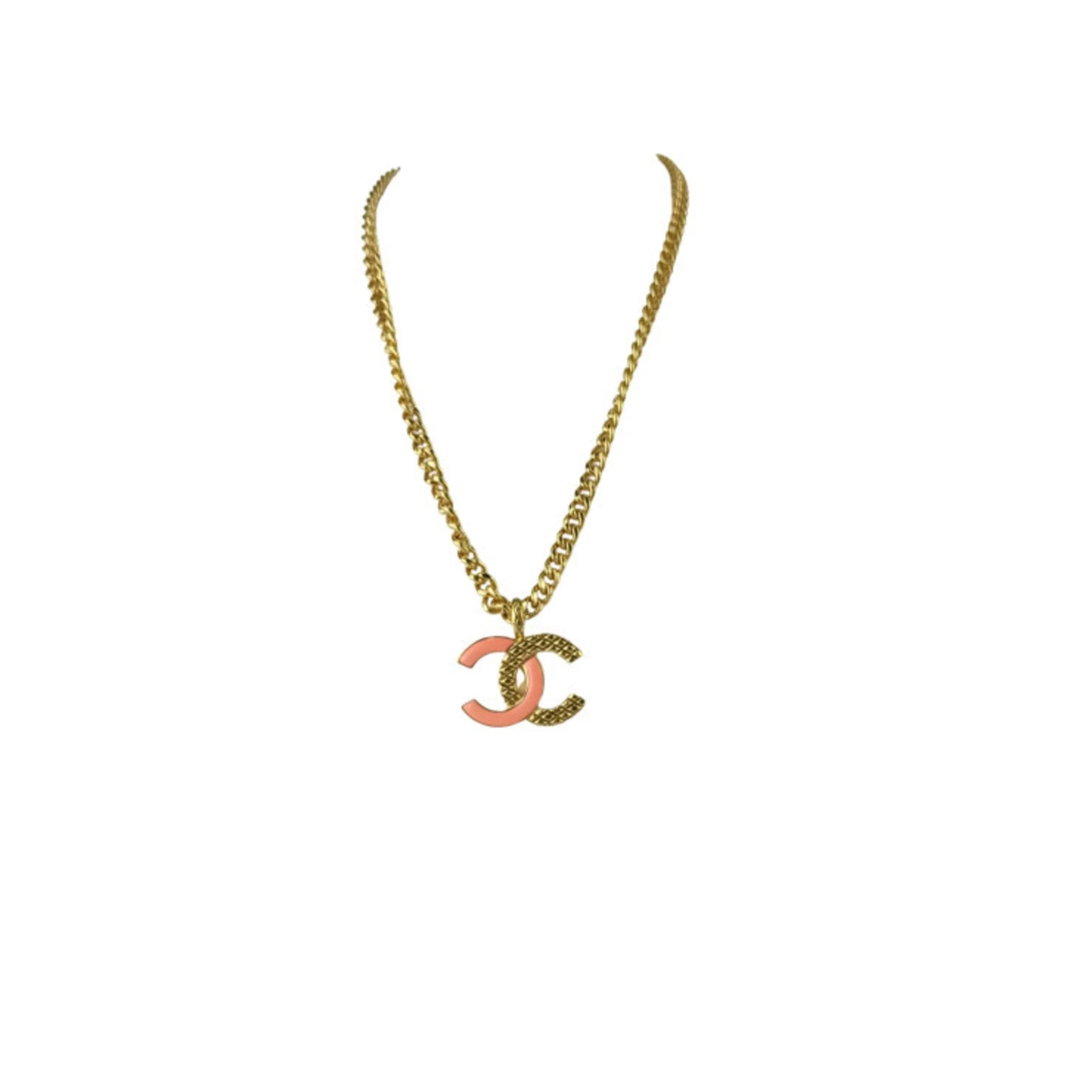 CC Logo Pendant Necklace Gold-Tone Metal - Image 7