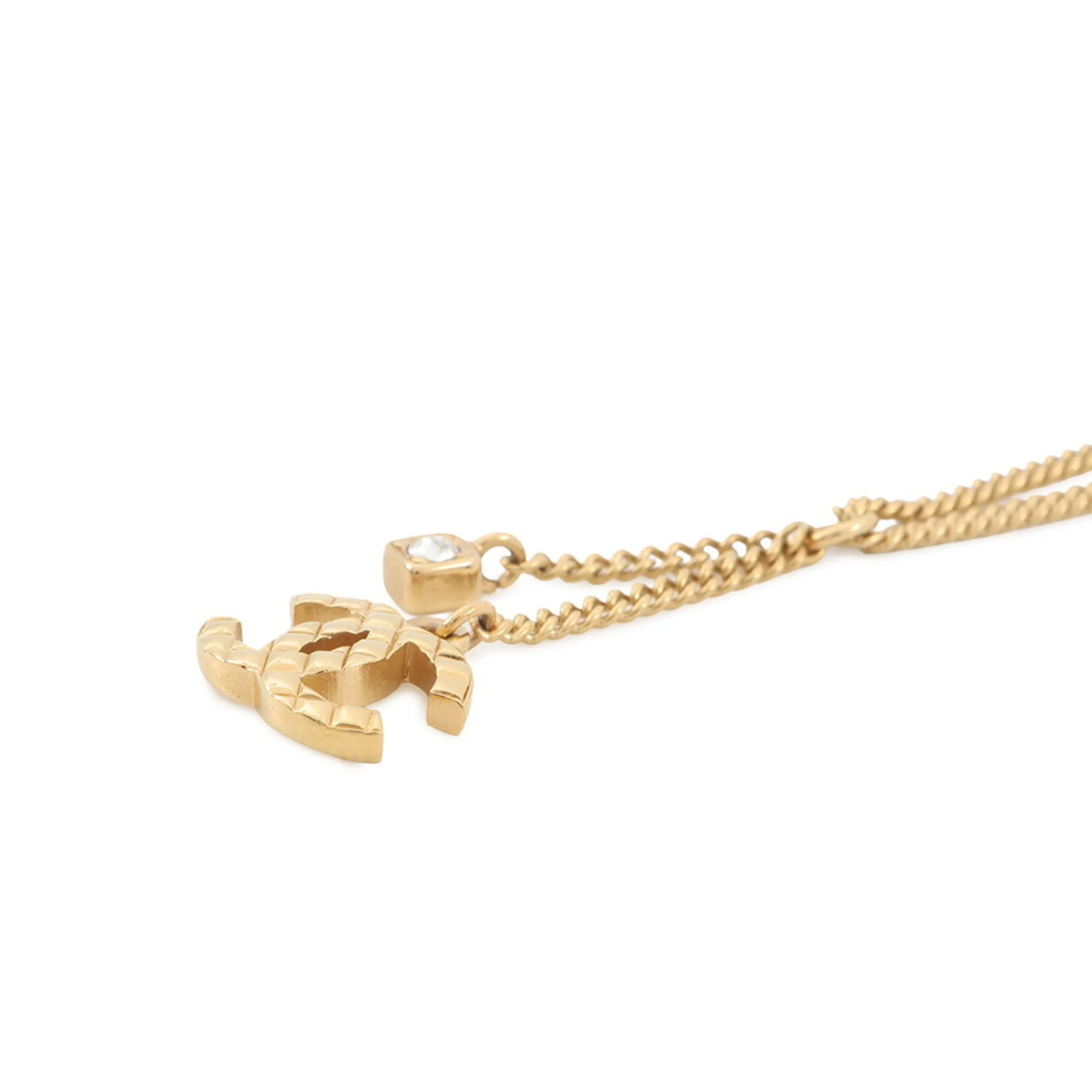 CC Logo Pendant Necklace Gold-Tone Metal - Image 2