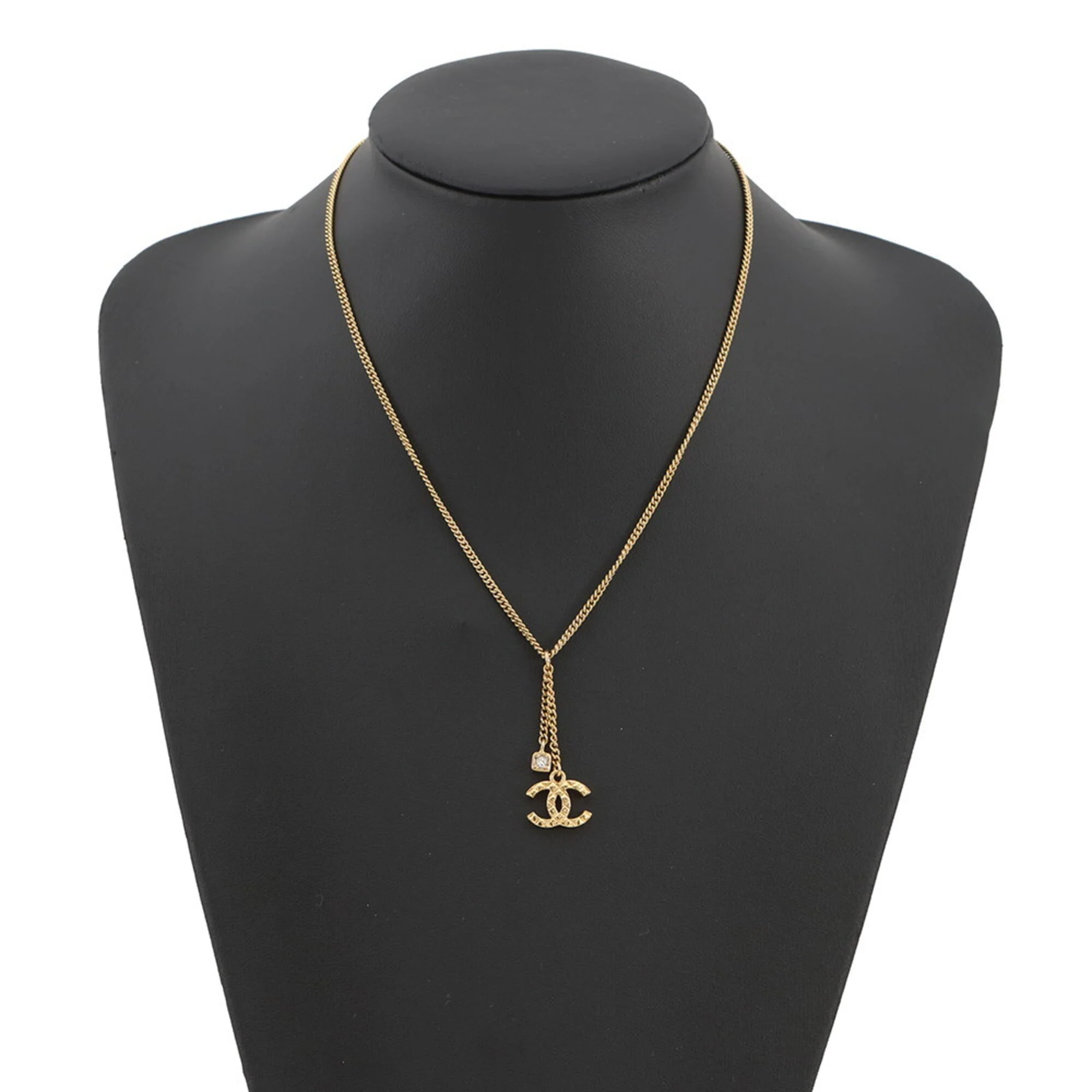 CC Logo Pendant Necklace Gold-Tone Metal - Image 4