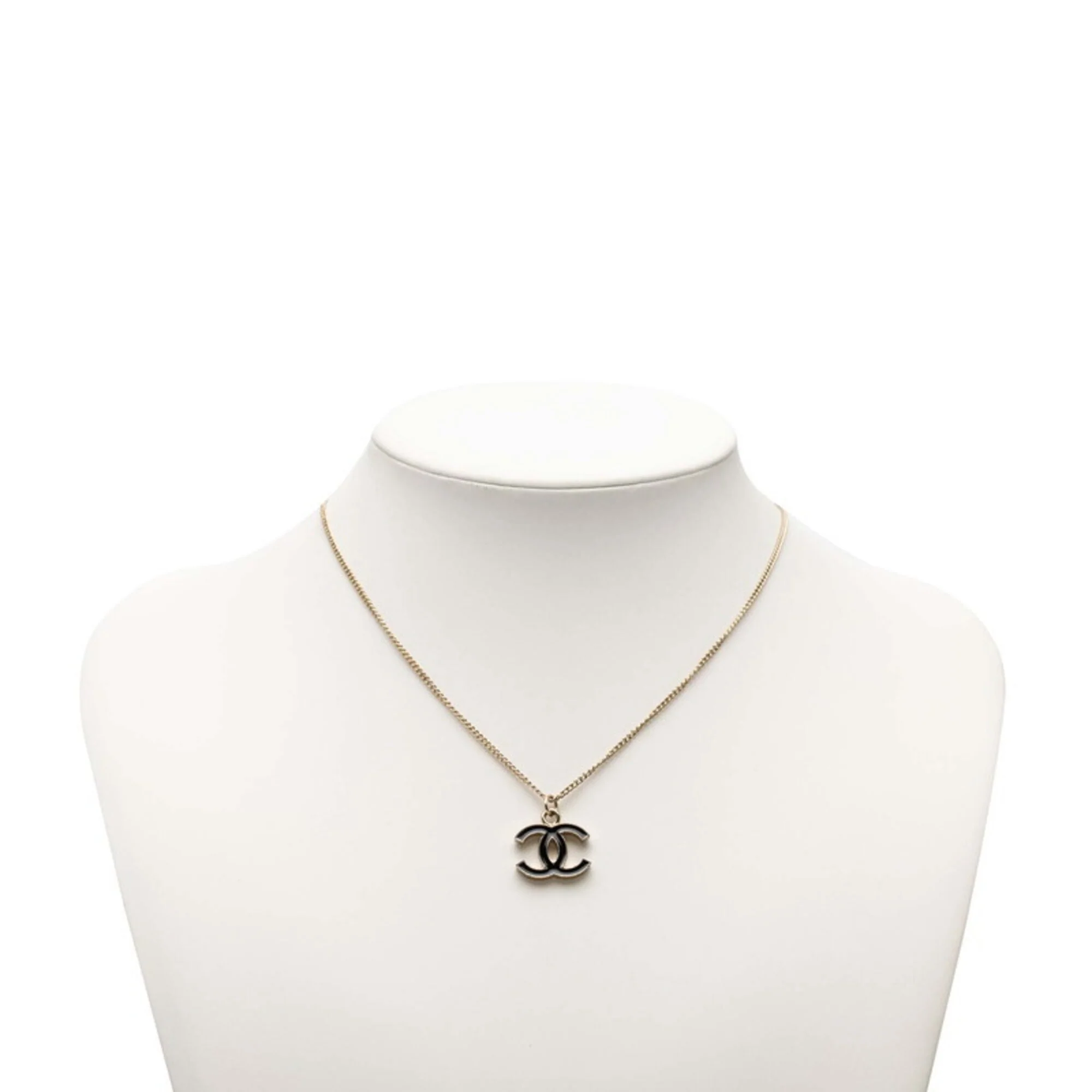 CC Logo Pendant Necklace Gold-Tone Metal - Image 6
