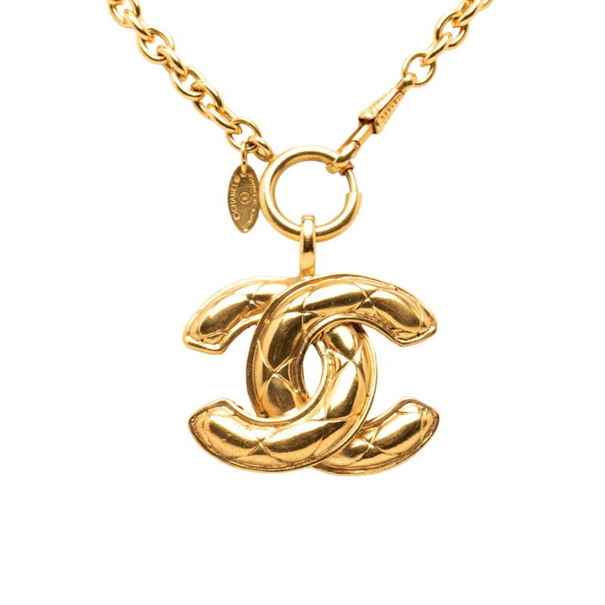 CC Logo Pendant Necklace Metal