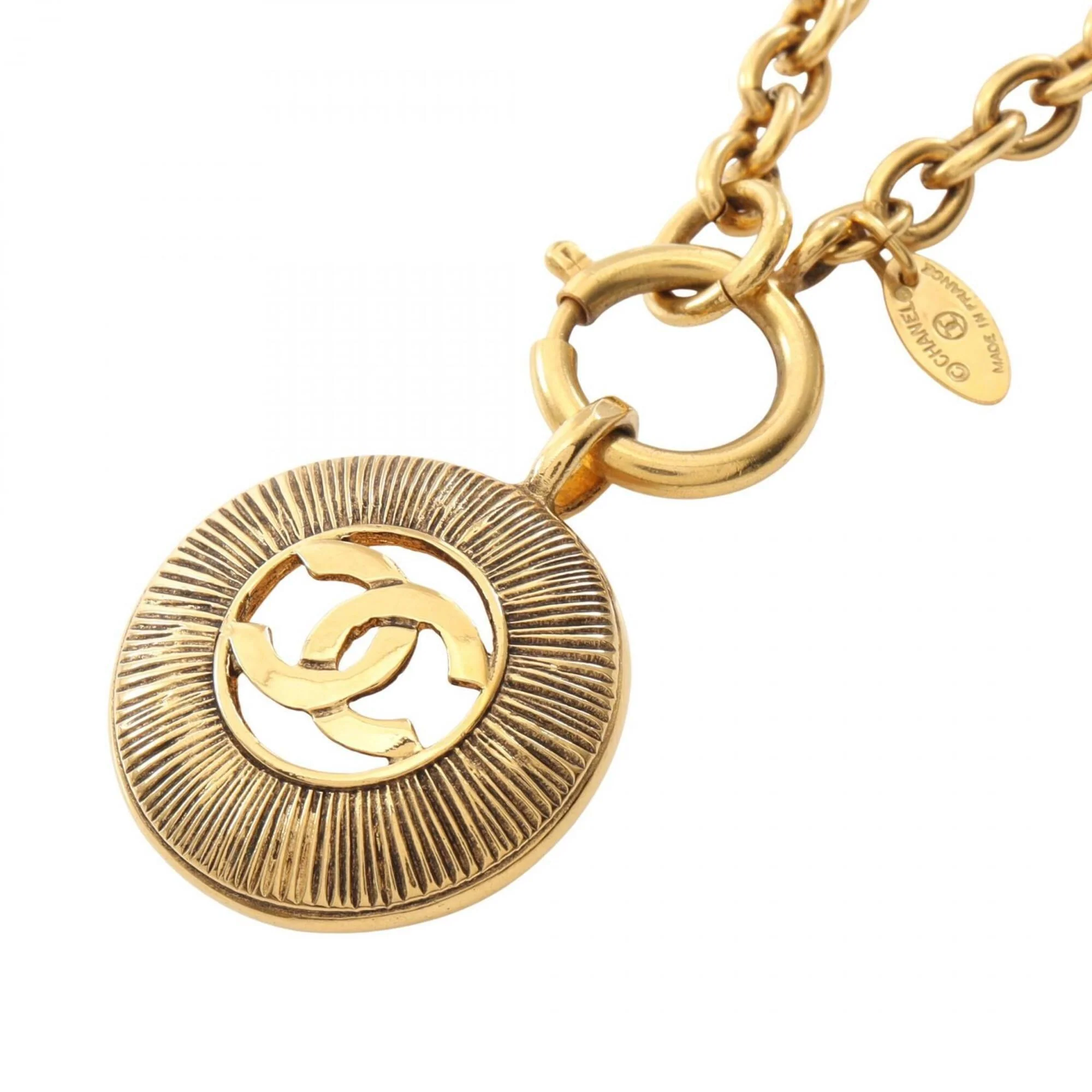 CC Logo Pendant Necklace Metal