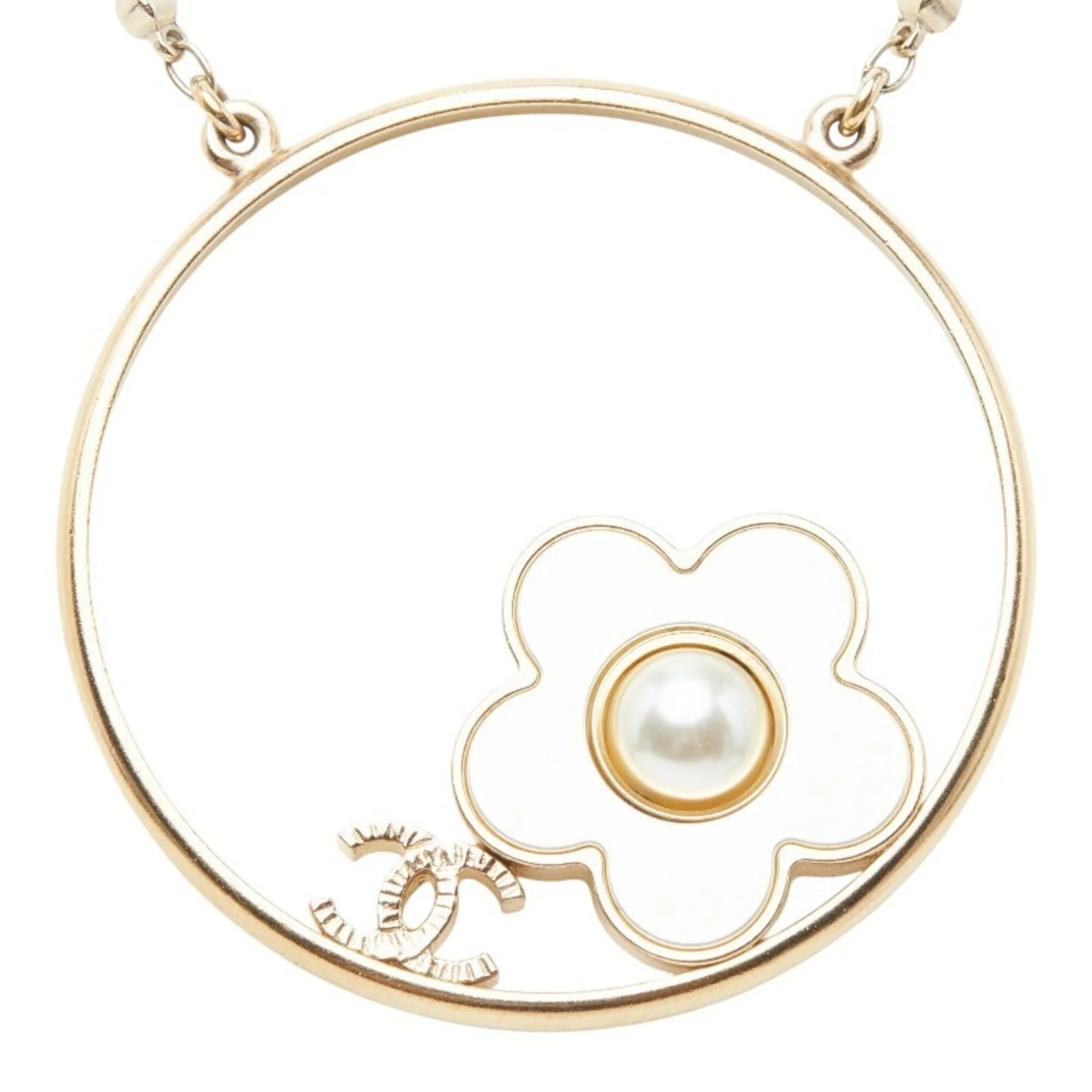 CC Logo Pendant Necklace Metal - Image 3