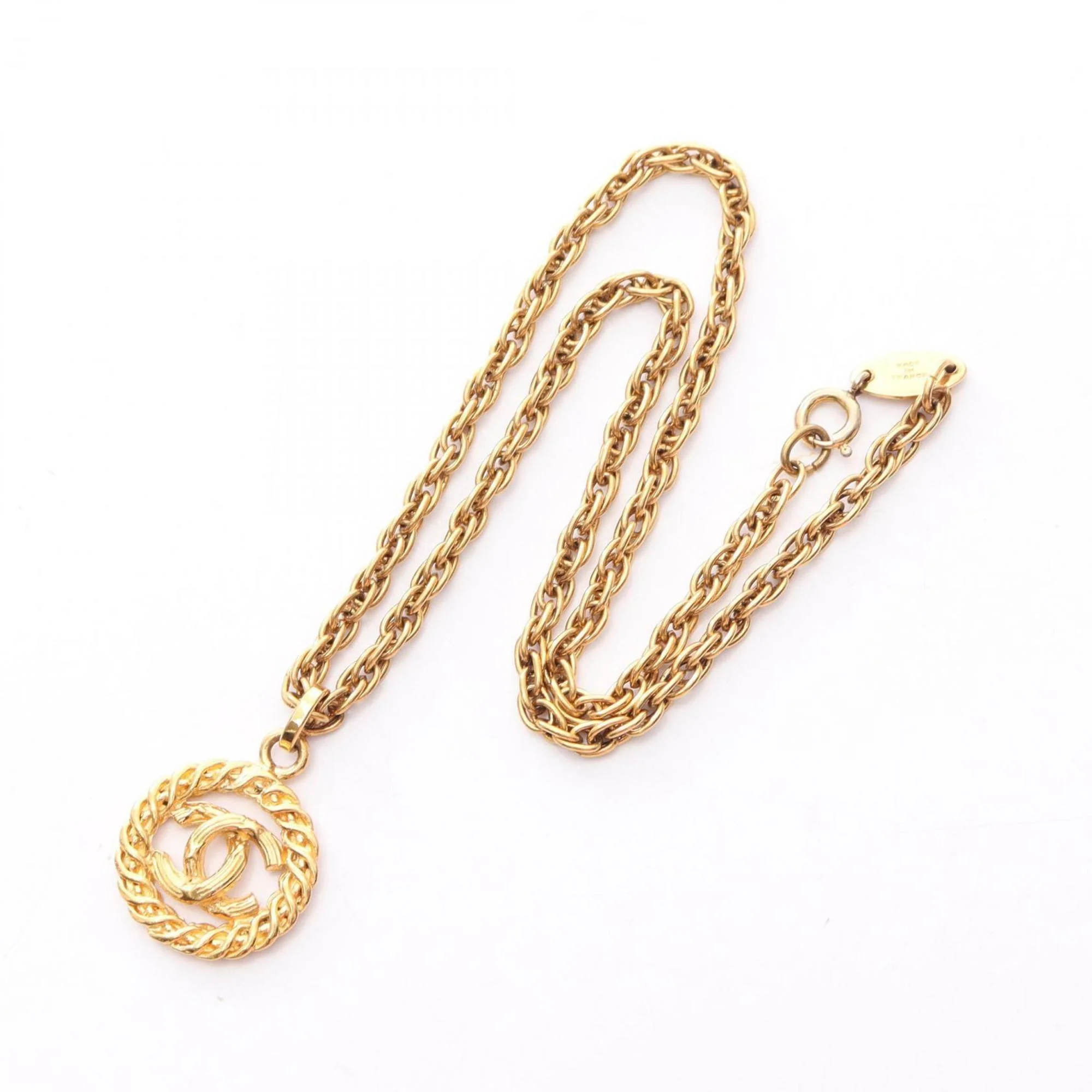 CC Logo Pendant Necklace Metal - Image 3