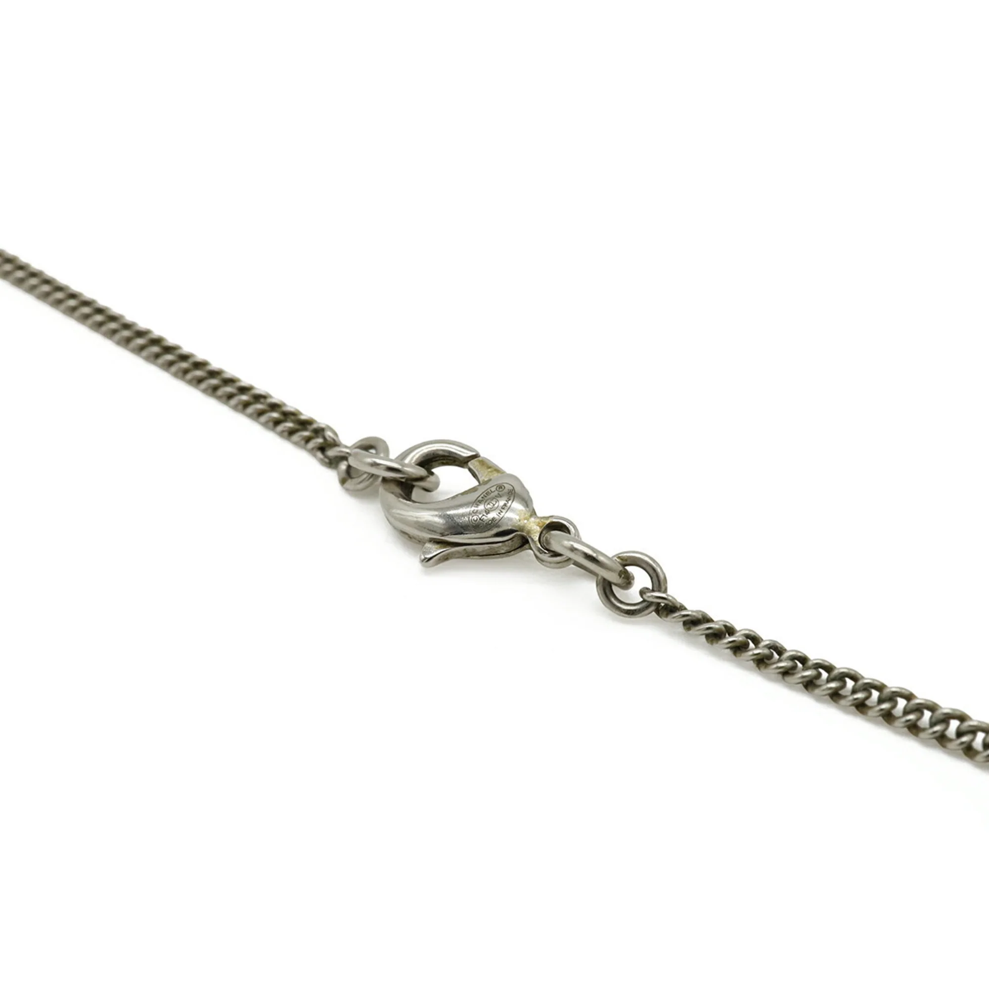 CC Logo Pendant Necklace Silver-Tone Metal - Image 6