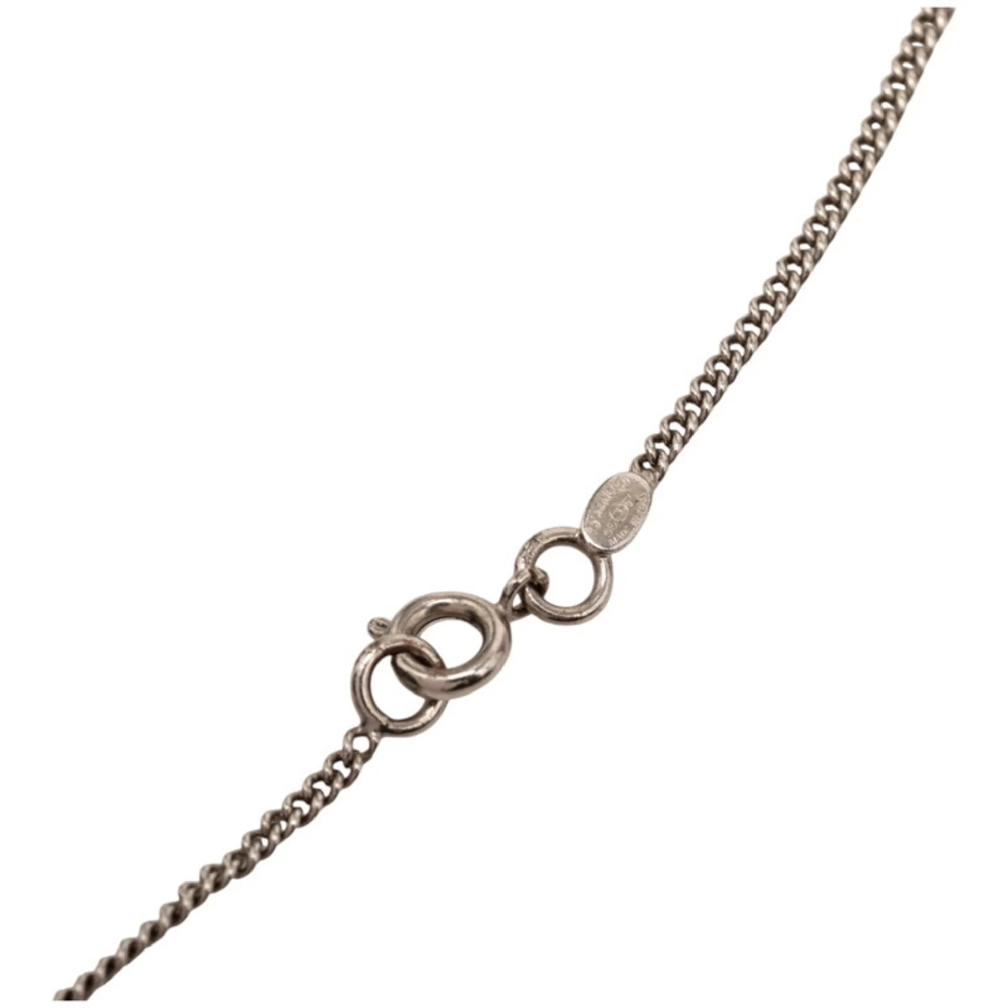 CC Logo Pendant Necklace Silver-Tone Metal - Image 5