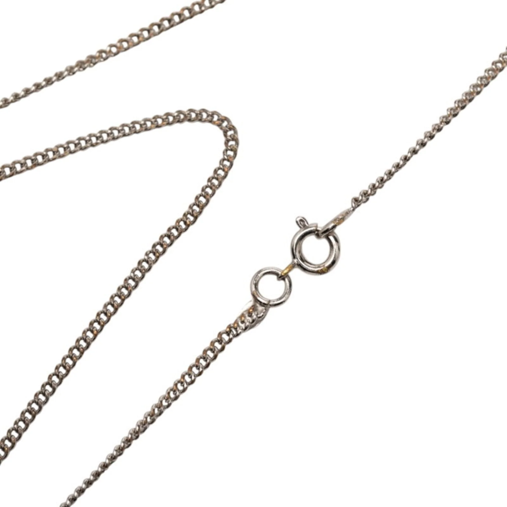 CC Logo Pendant Necklace Silver-Tone Metal - Image 4