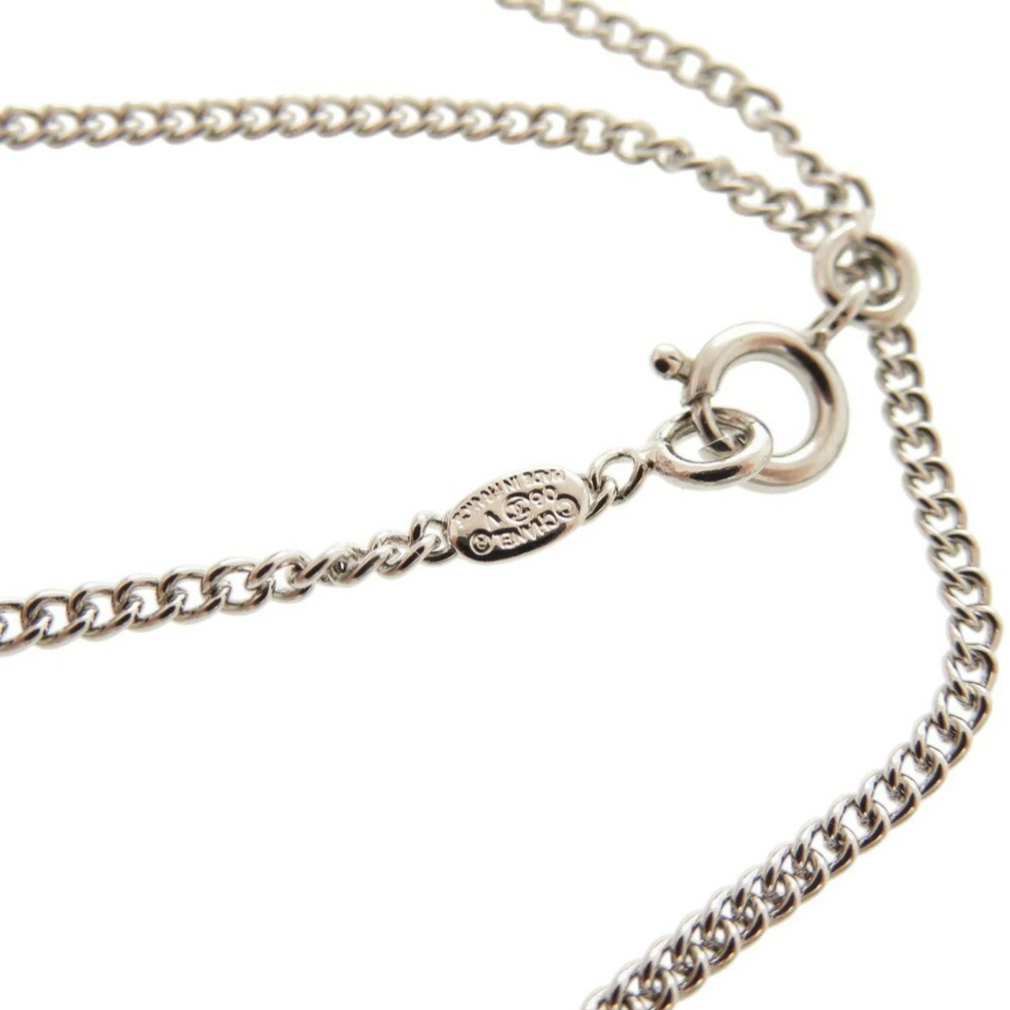 CC Logo Pendant Necklace Silver-Tone Metal - Image 6