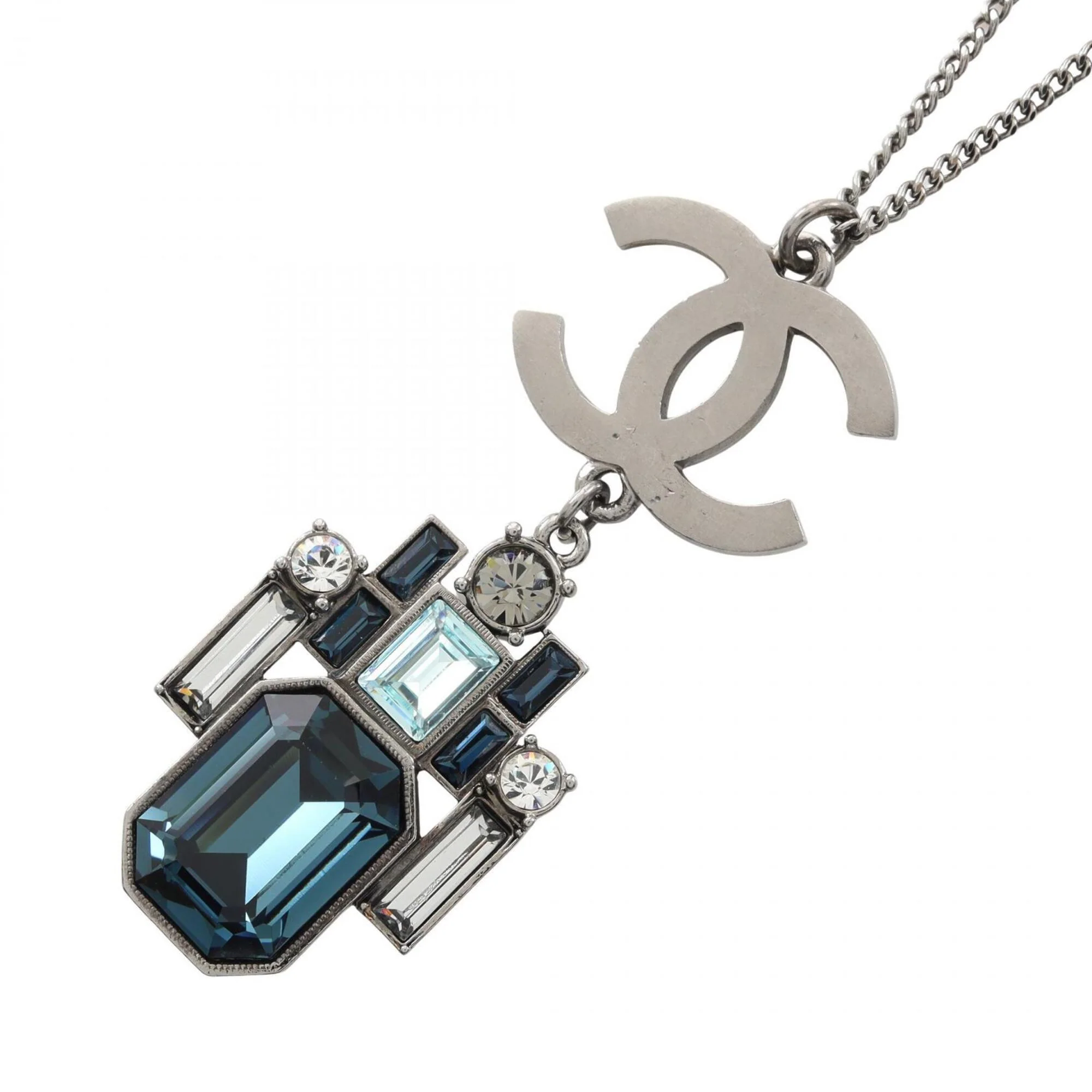 CC Logo Pendant Necklace Sterling Silver