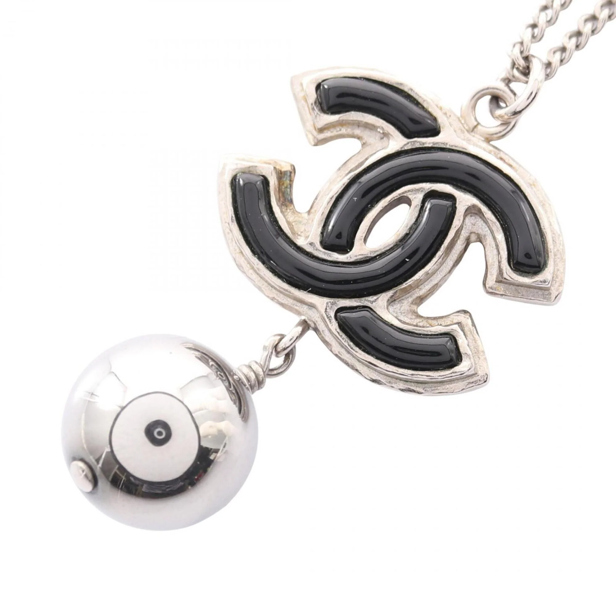 CC Logo Pendant Necklace Sterling Silver