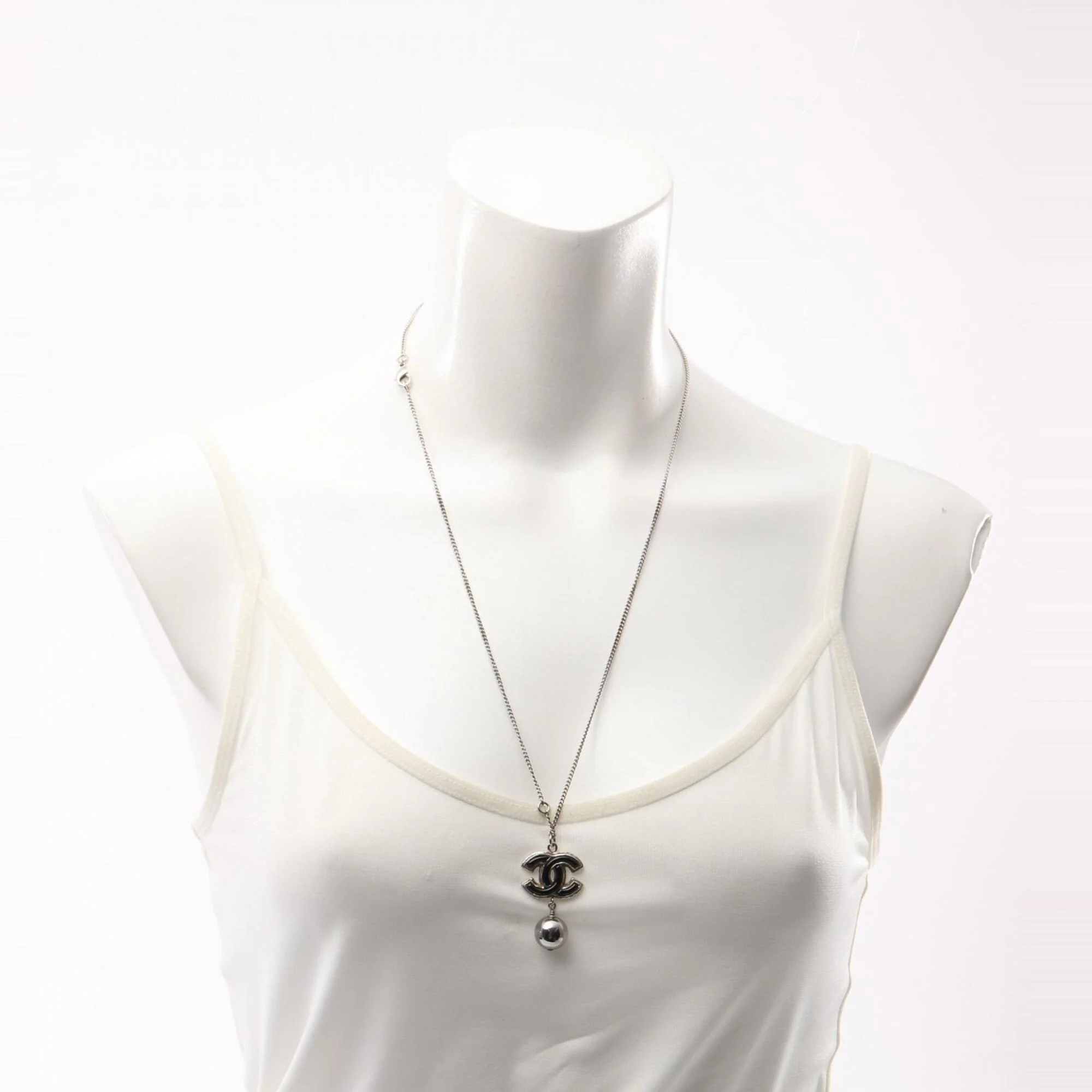 CC Logo Pendant Necklace Sterling Silver - Image 6